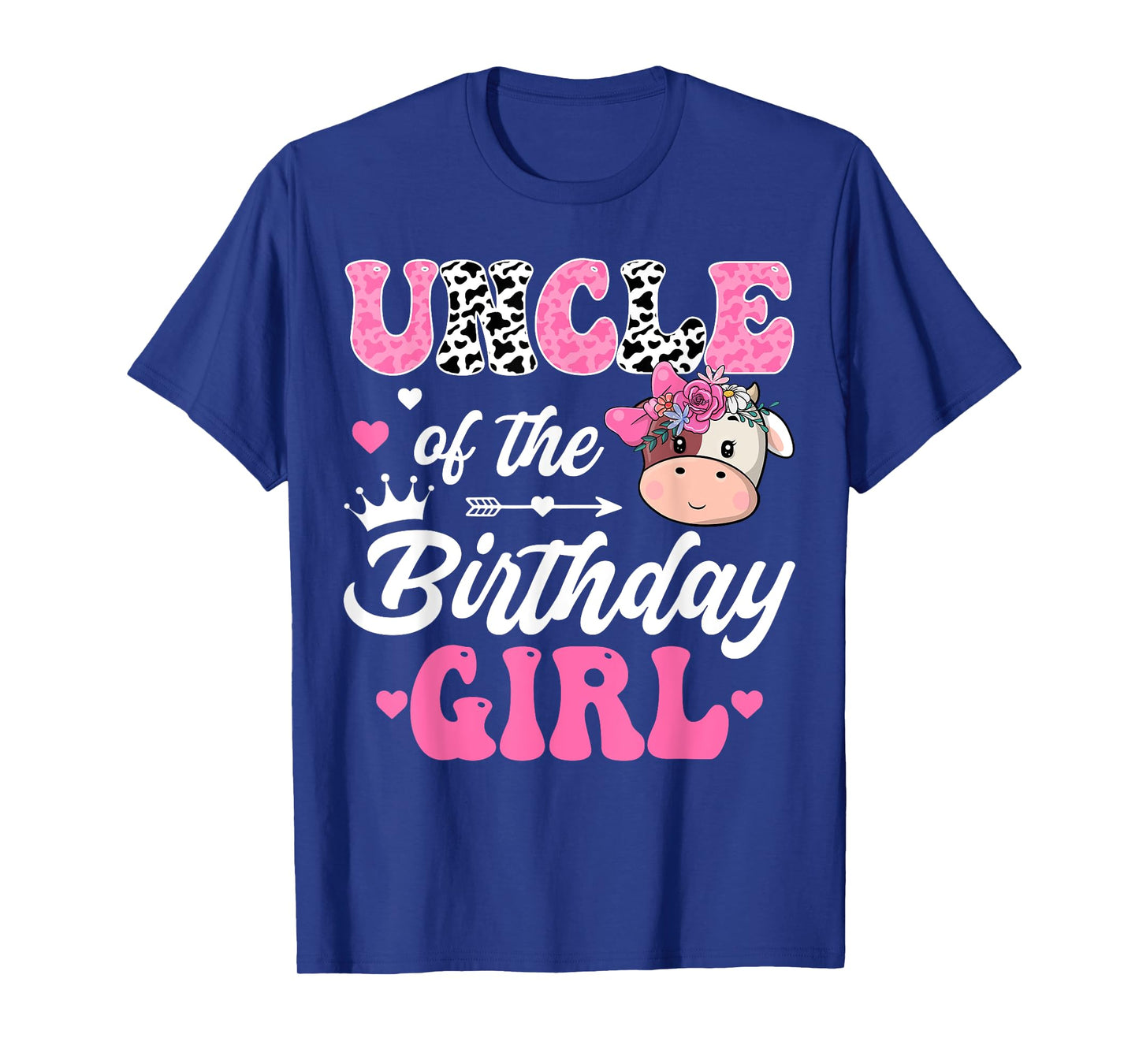 Uncle Of The Birthday Girl Farm Cow 1St Birthday Girl T-Shirt