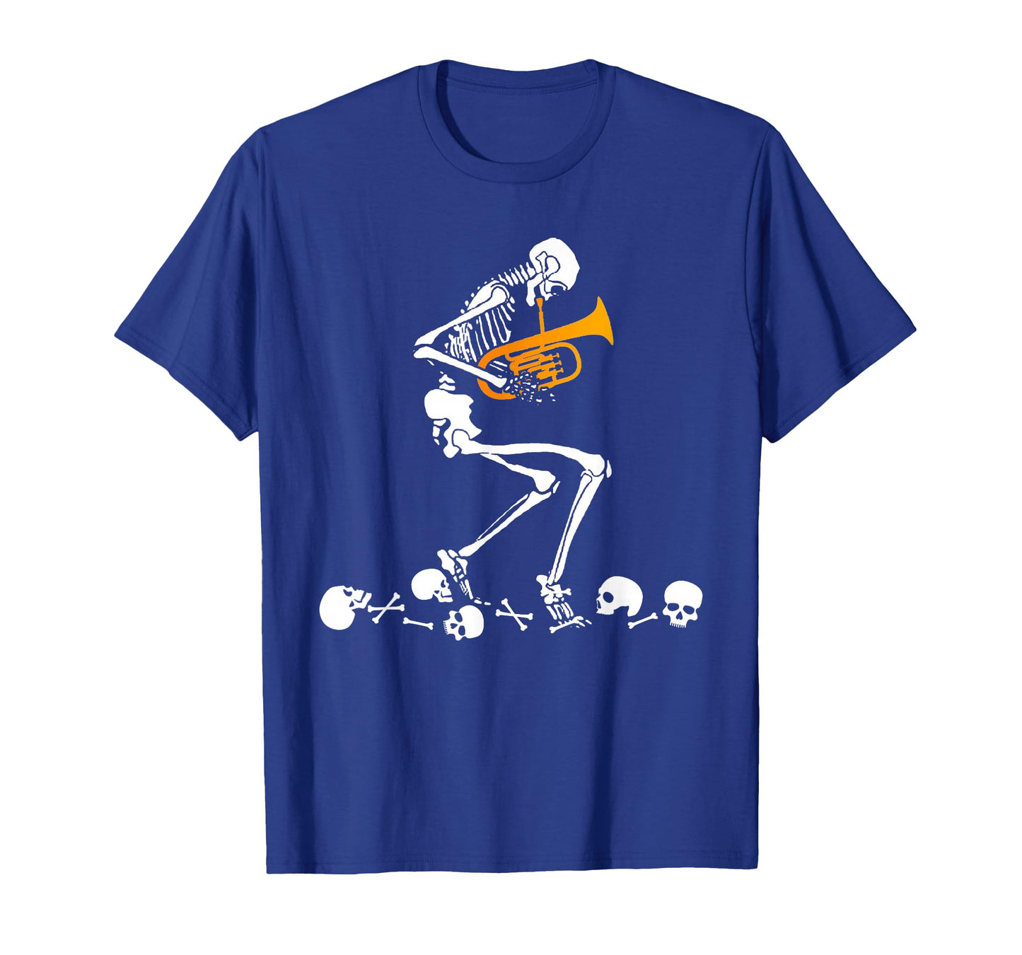 Skeleton Playing Tuba Instruments Musician Halloween T-Shirt