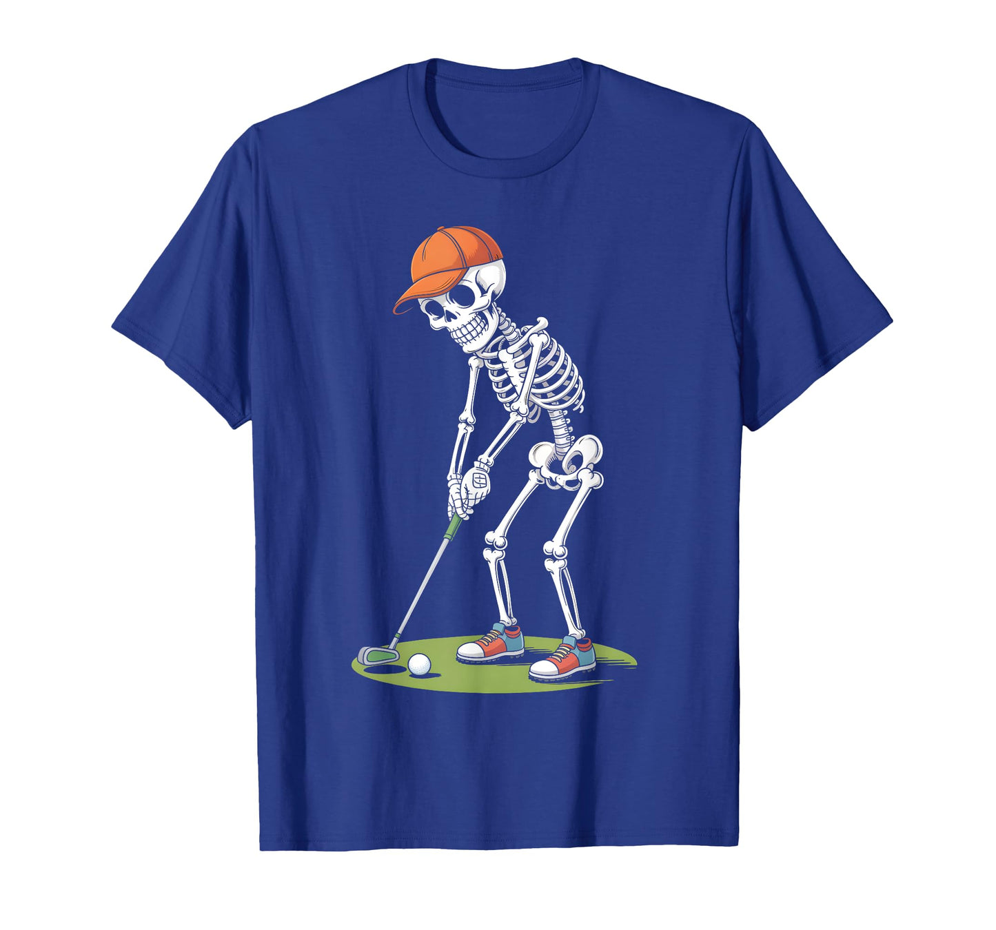 Halloween Golfer Golf Player Skeleton Golf Funny Men Dad T-Shirt