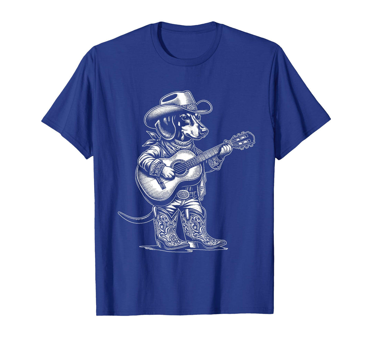 Dachshund Dog Cowboy Guitar Musician Western Country Music T-Shirt