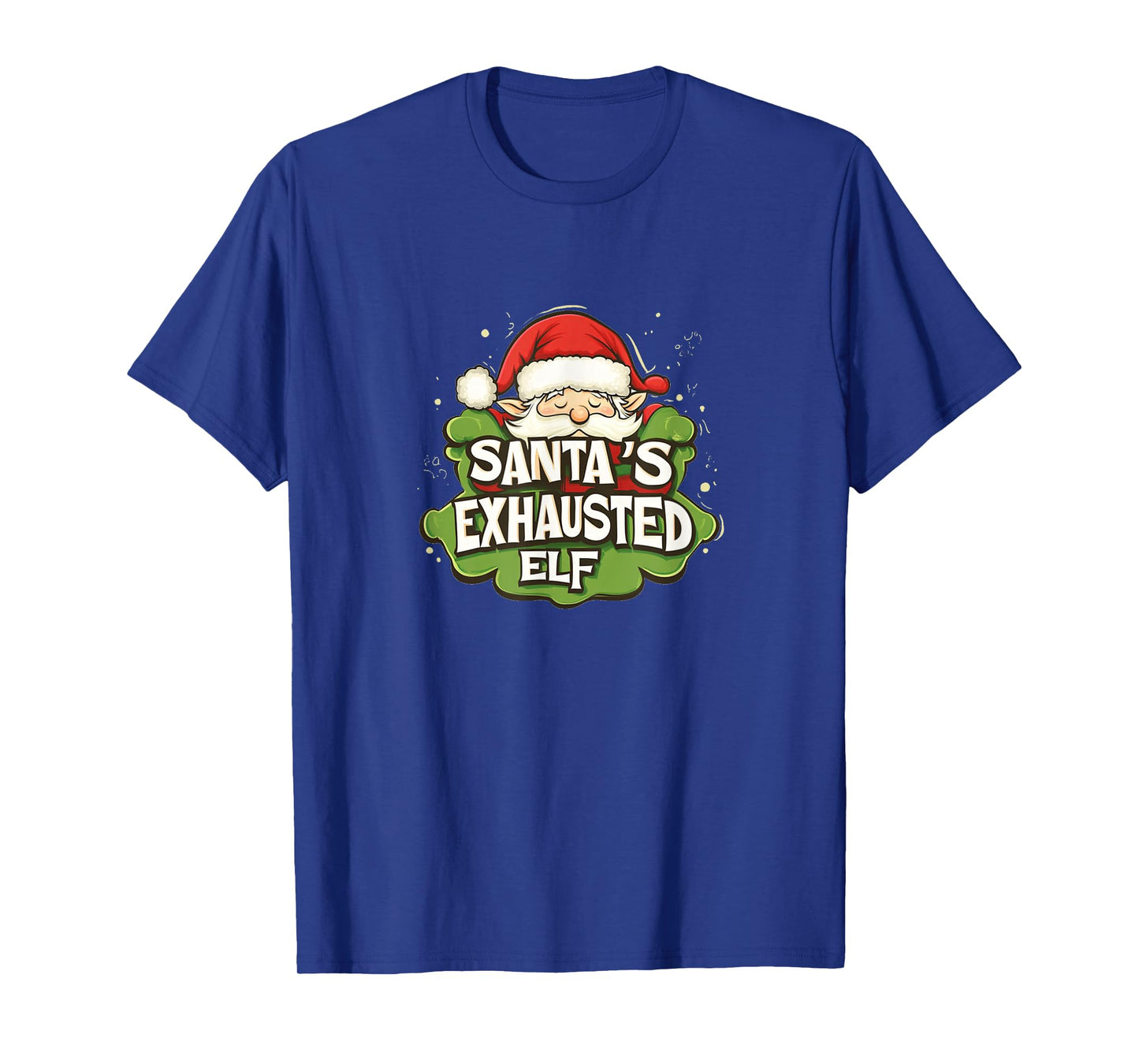Funny Santa's Exhausted Elf Emblem T-Shirt