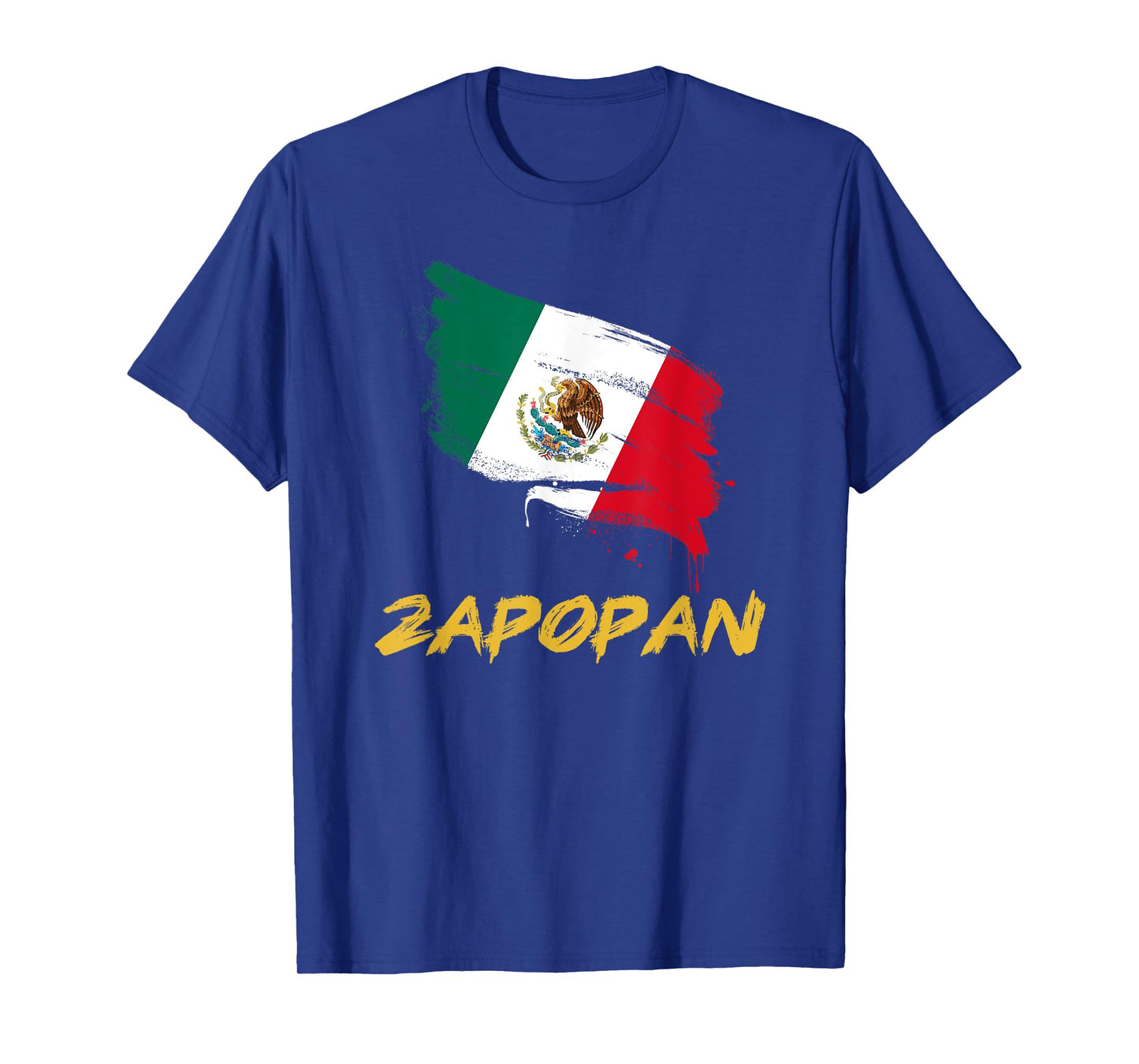 Zapopan Mexico MX Mexican Heritage Flag Paint Stroke T-Shirt