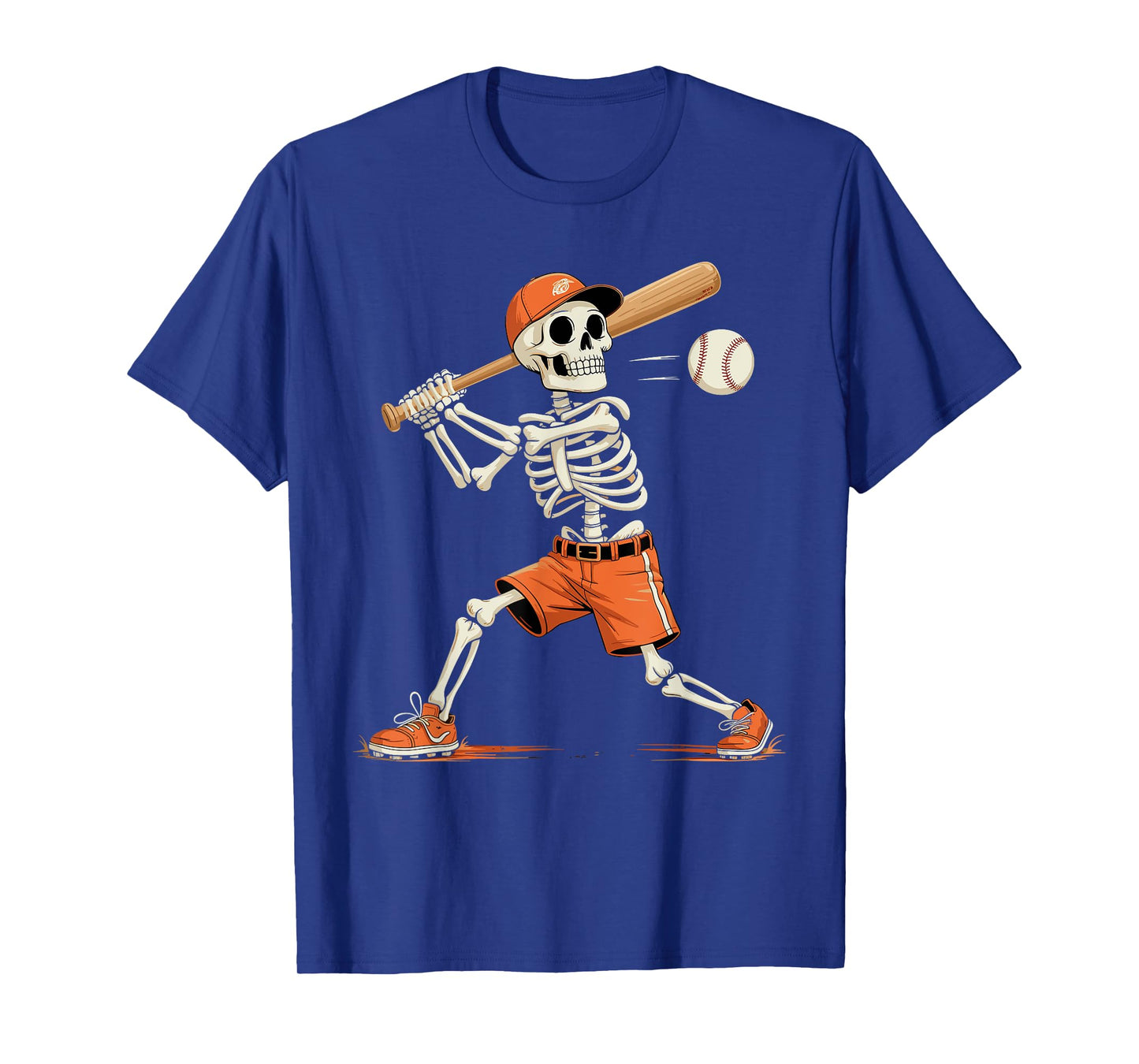 Skeleton Batting Baseball Halloween Funny Spooky Skeleton T-Shirt