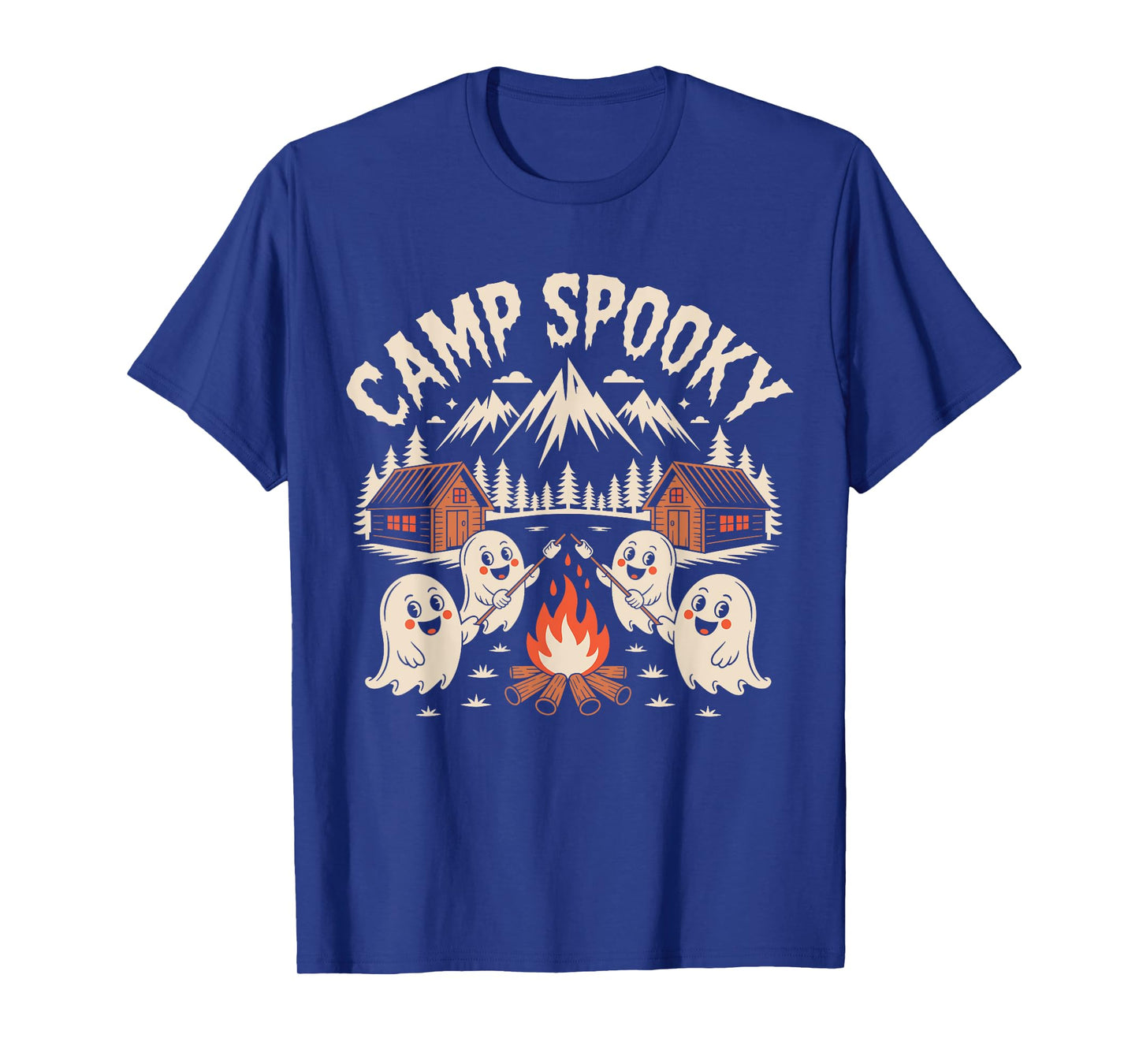 Camp Spooky Halloween Camping Hiking Men Women Kids T-Shirt