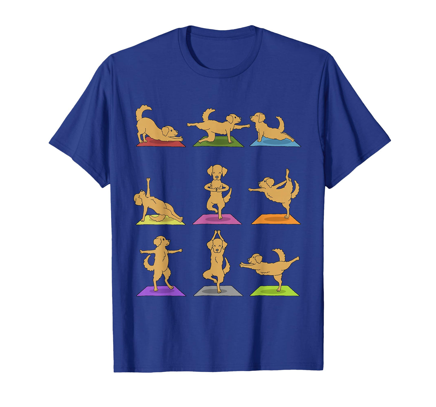 Golden Retriever Yoga T-Shirt Funny Dogs in Yoga Poses Shirt T-Shirt