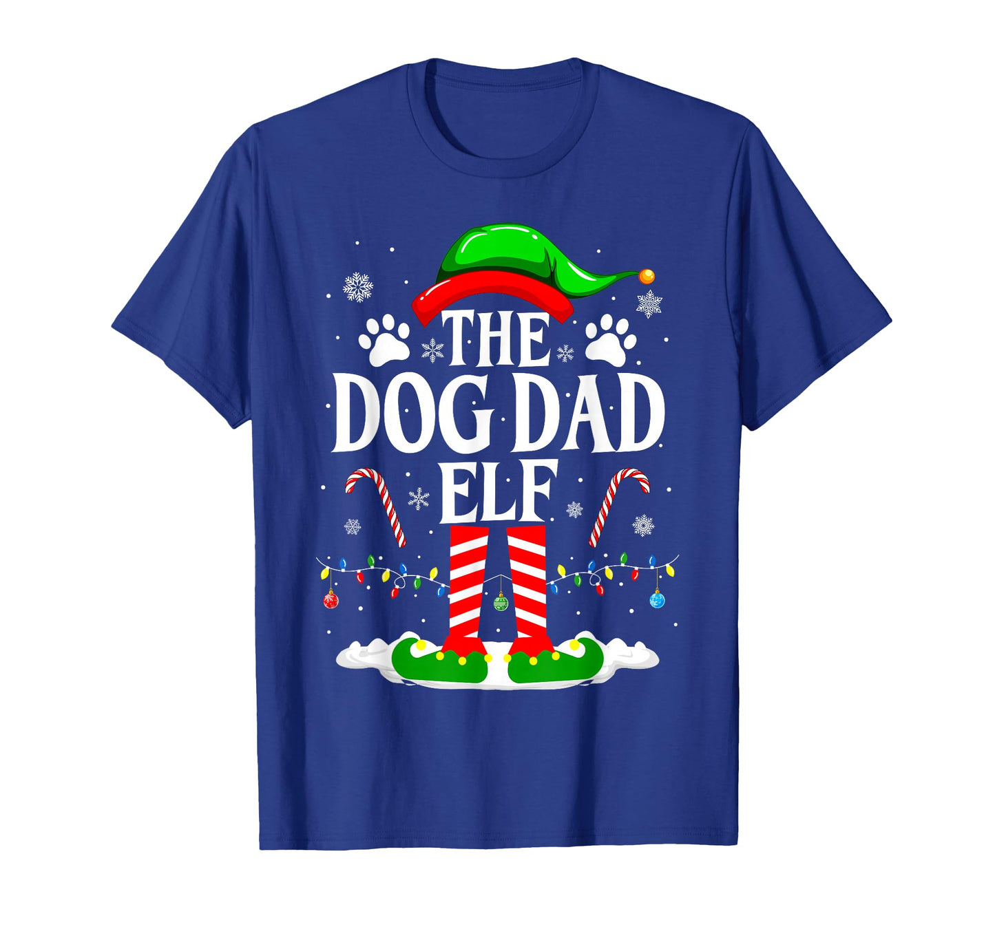 The Dog Dad Elf Xmas Funny Dogs lover Christmas Dog Dad T-Shirt