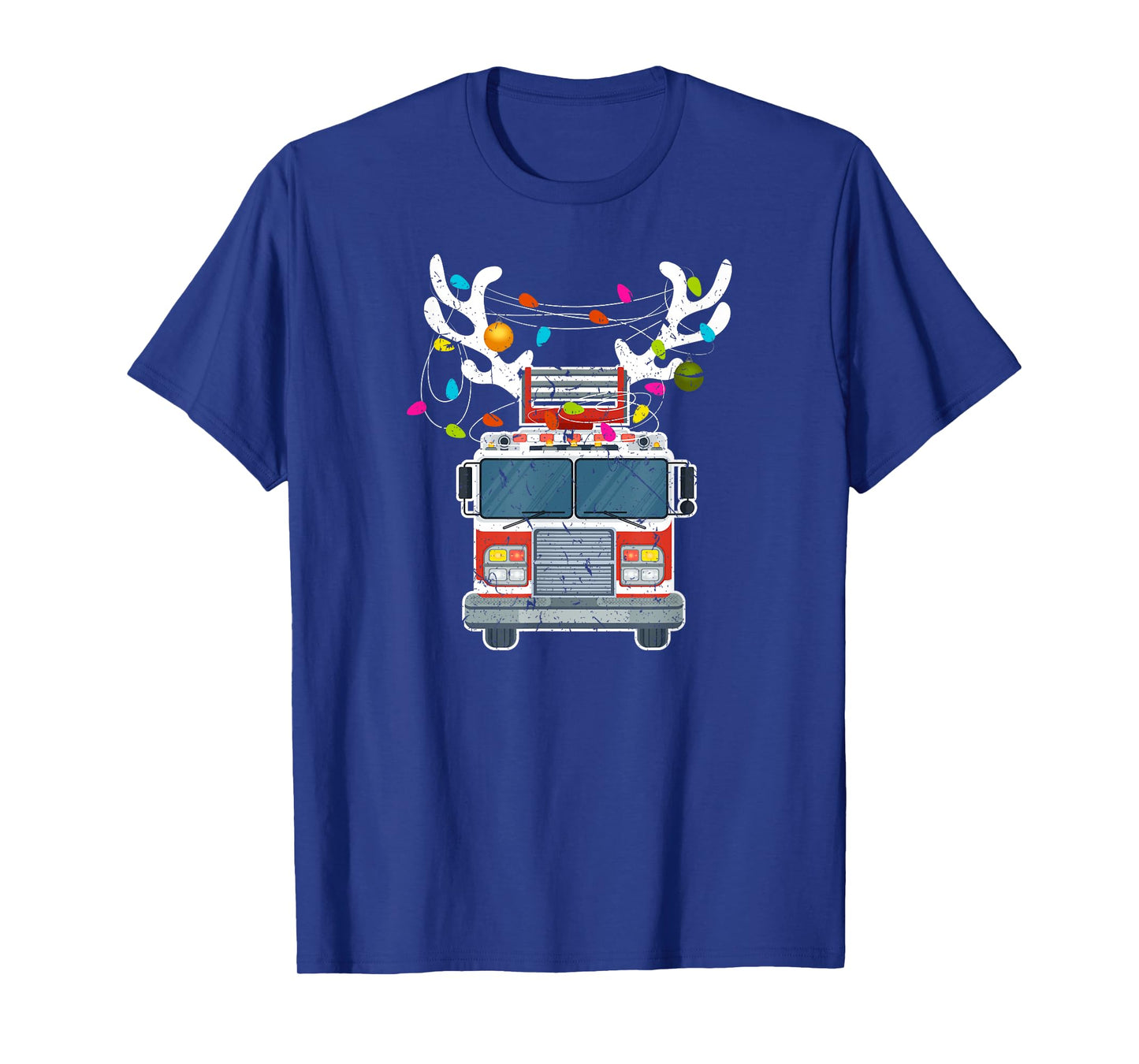 Xmas Fire Truck Reindeer Christmas Firefighter T-Shirt