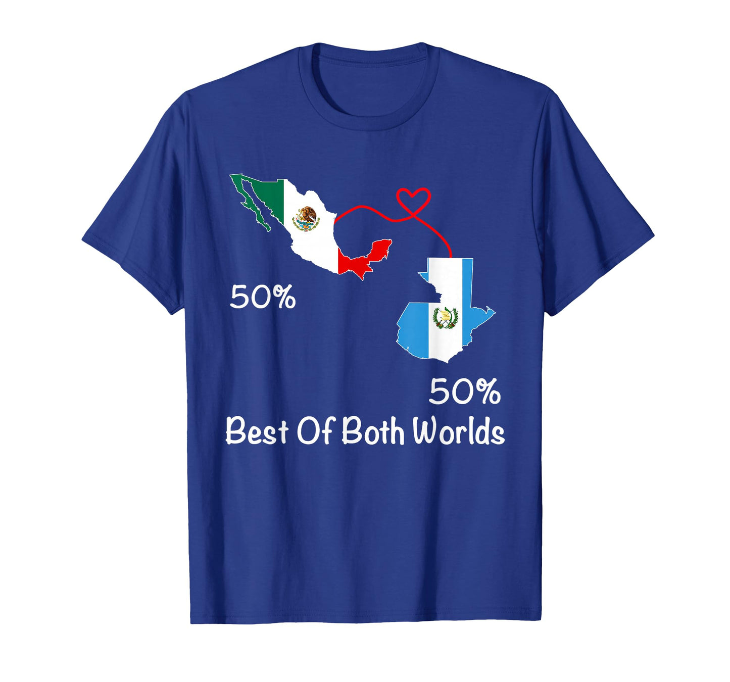 Half Mexican Half Guatemalan Flag Map Mexico Guatemala T-Shirt