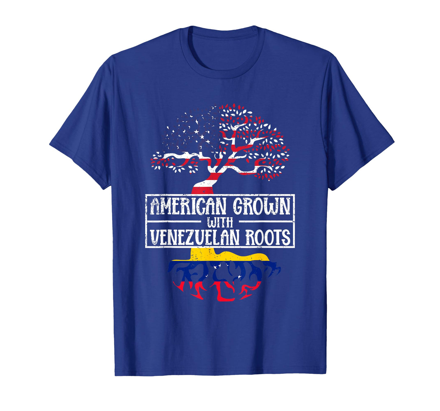 American Grown With Venezuelan Roots USA Flag Venezuela Women Kids Men T-Shirt
