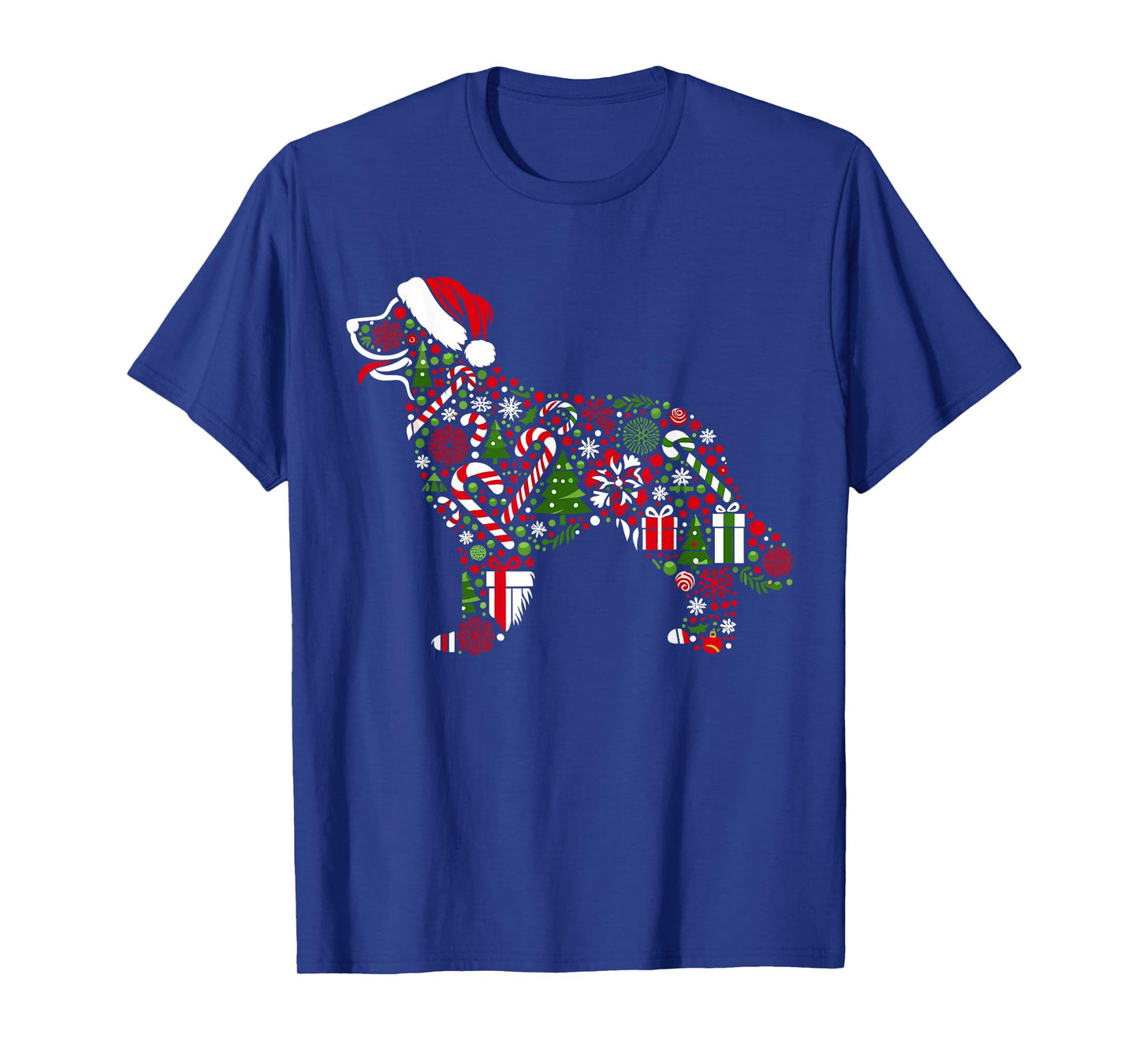 Christmas Tree Candy Golden Retriever Santa Christmas Kids T-Shirt