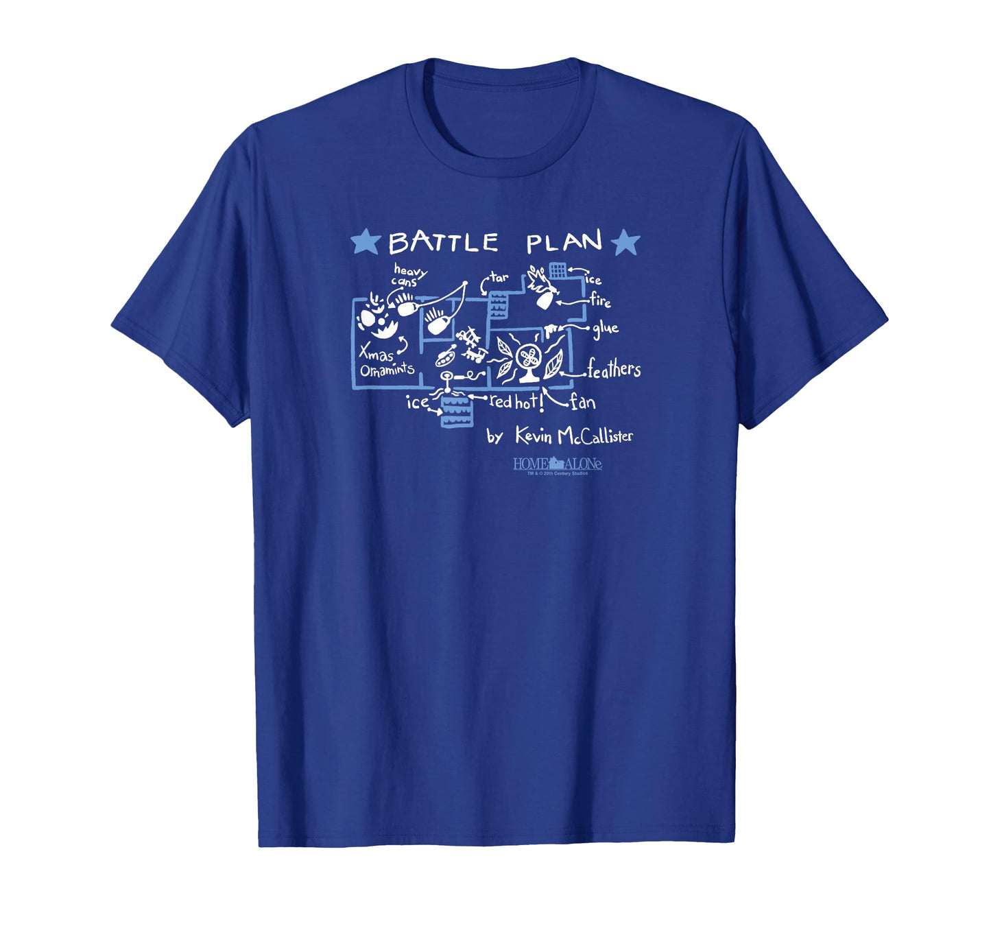 Home Alone Kevin Battle Plan Trap Map Design T-Shirt