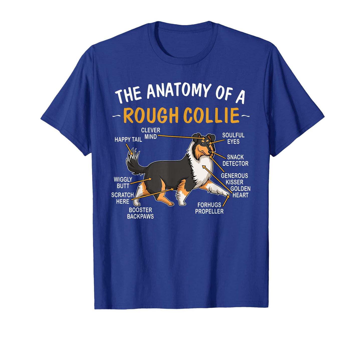 Funny Anatomy Of A Rough Collie For Dog Lovers T-Shirt