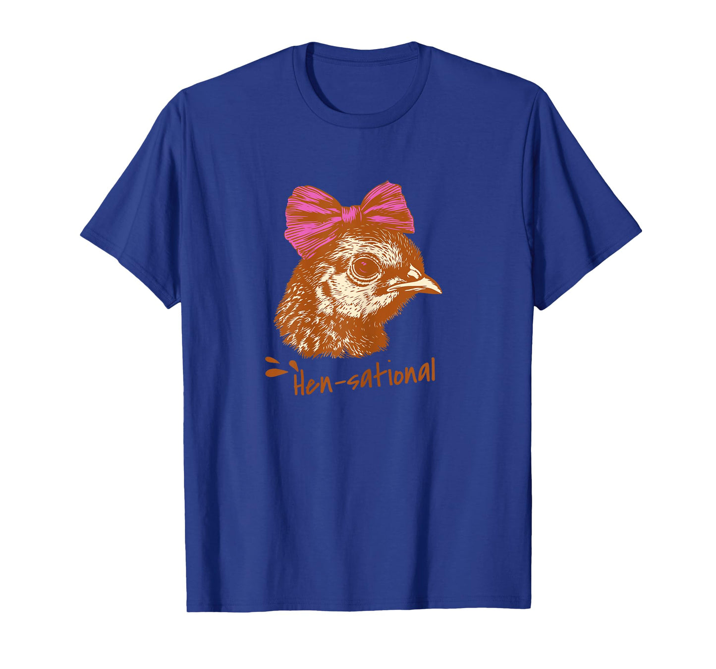 Funny Chicken Humor Shirts “Hen-Sational” Hen with Pink Bow T-Shirt