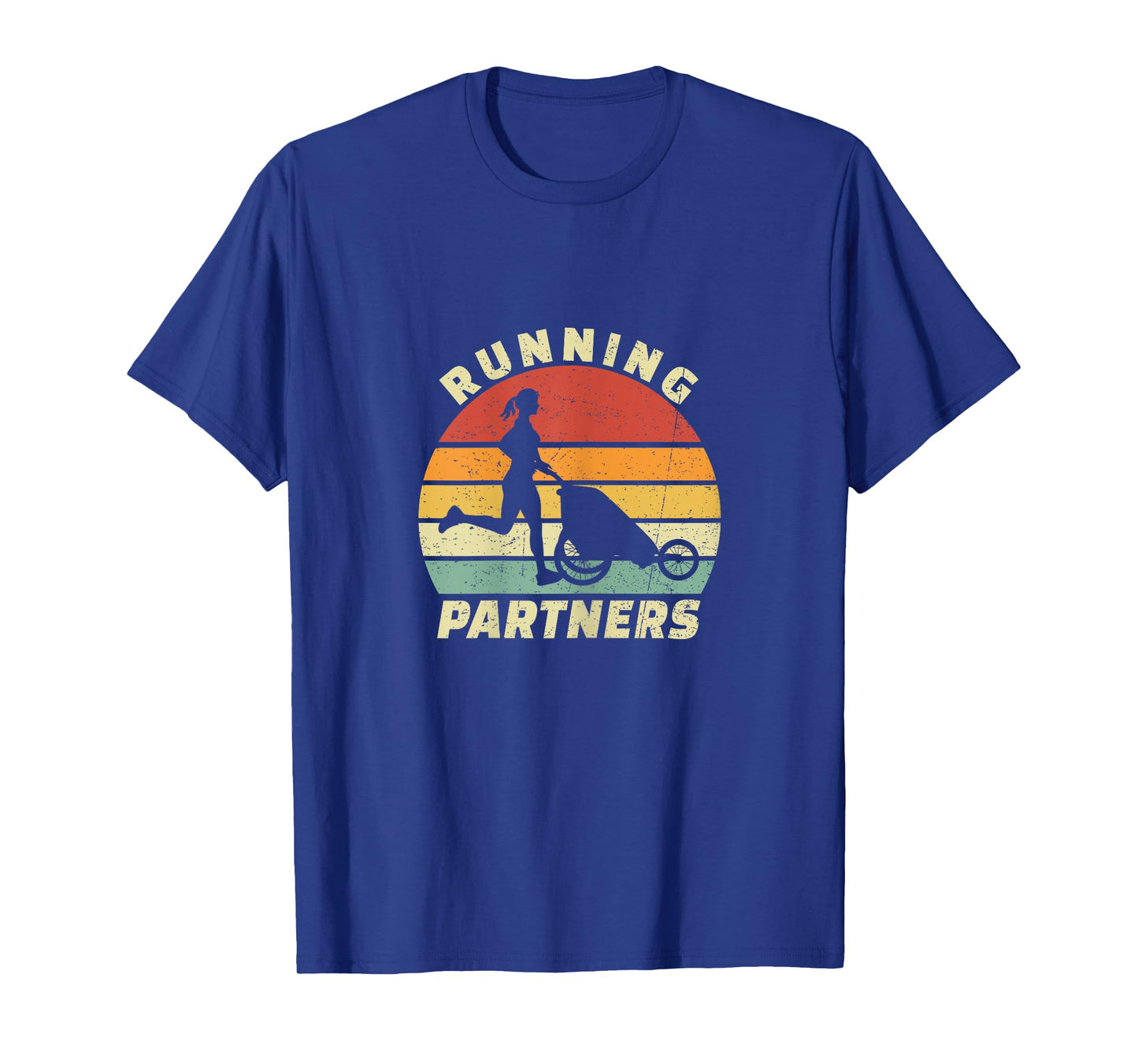 Vintage Running Partners Buggy Baby Stroller Mom Runner T-Shirt