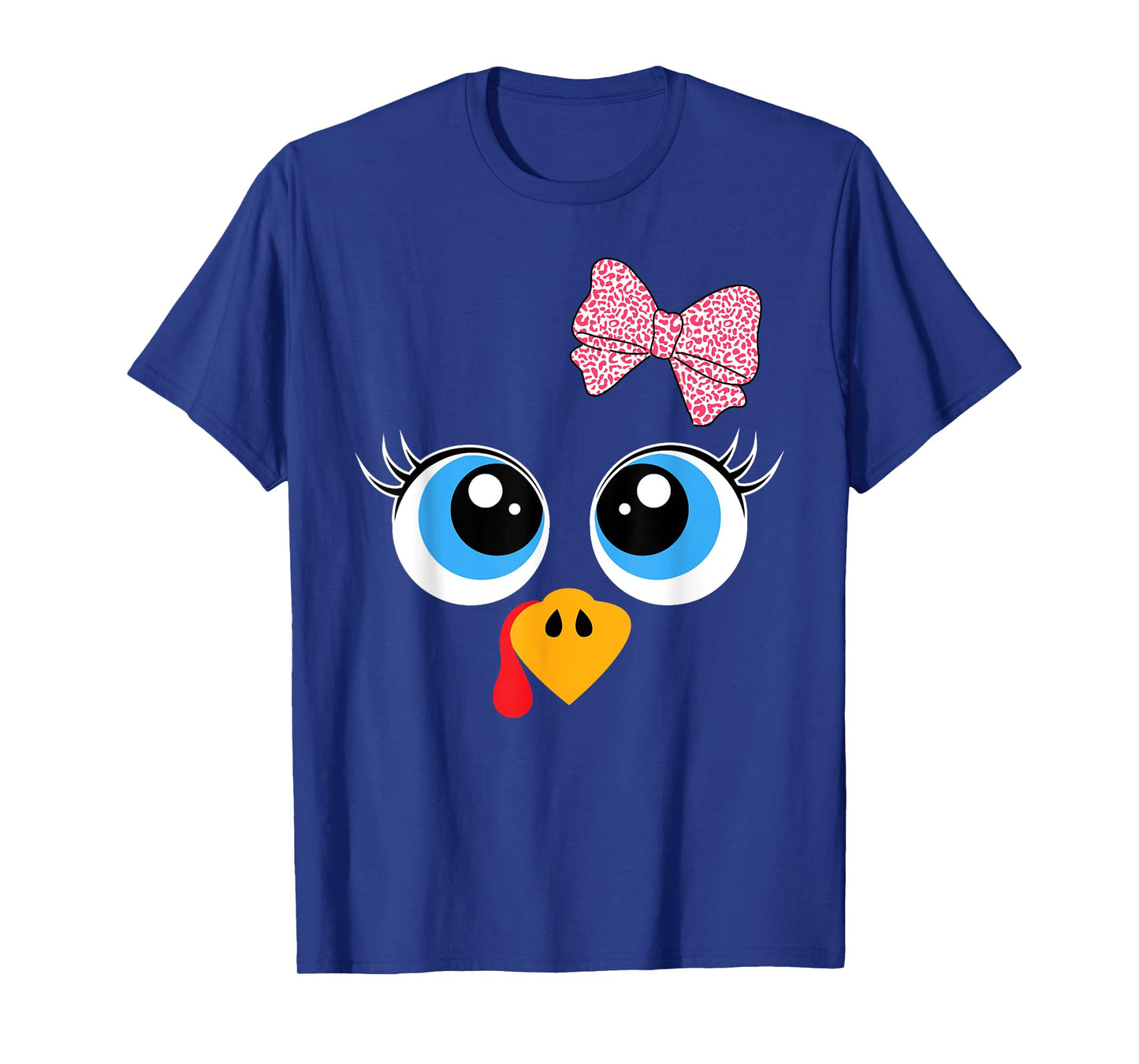 Turkey Face Girl Thanksgiving Costume Kids Toddler Girls T-Shirt