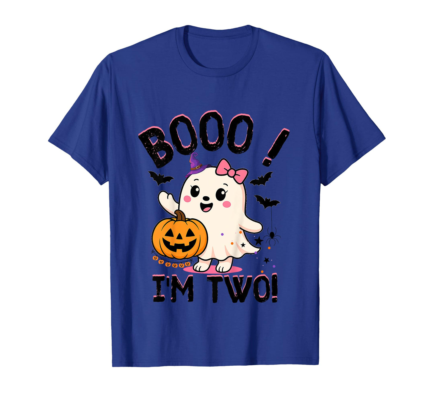 Ghost Boo I'm Two Years 2nd Birthday Toddler Halloween Party T-Shirt