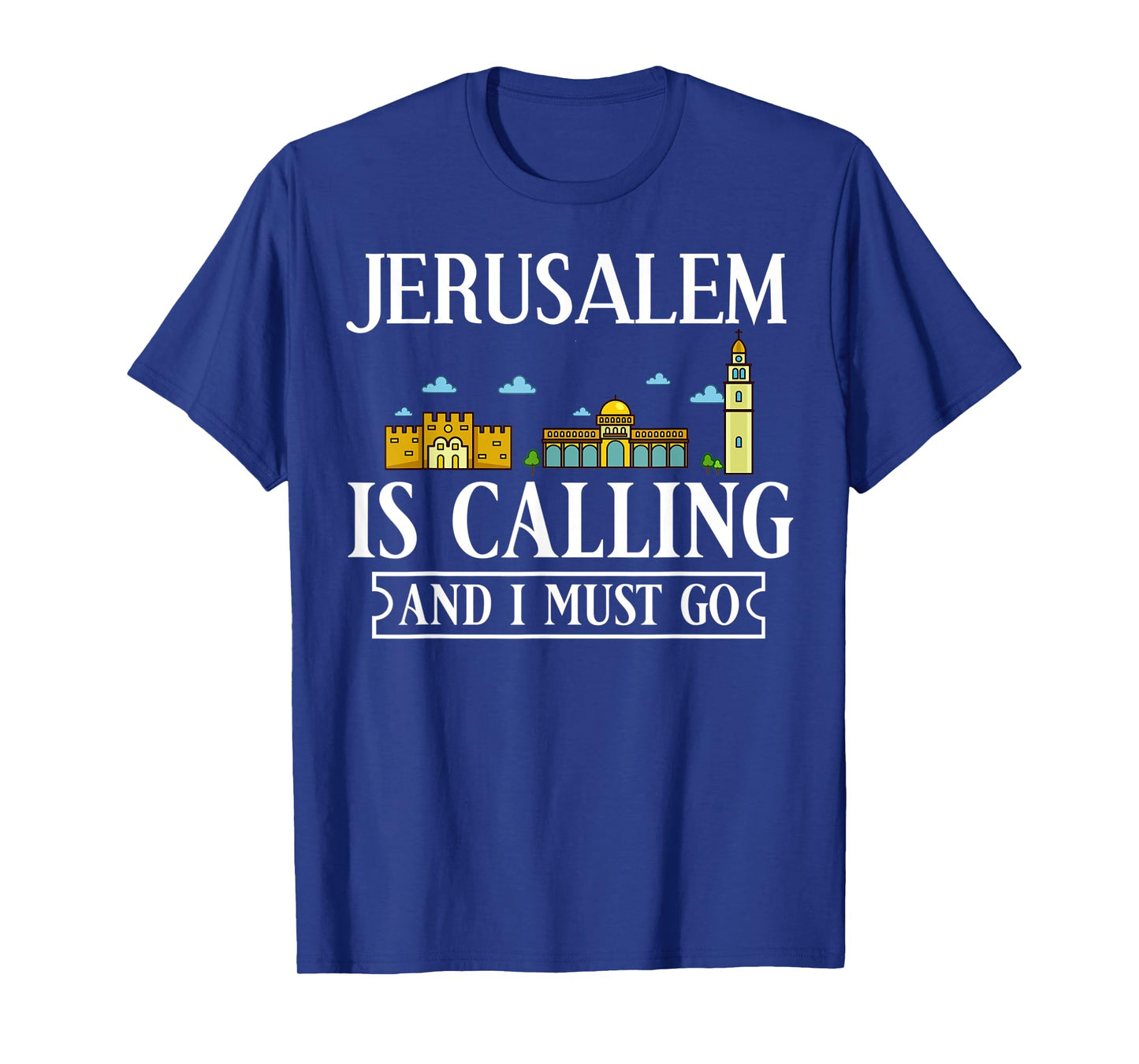 Jerusalem Israel City Skyline Map Travel T-Shirt