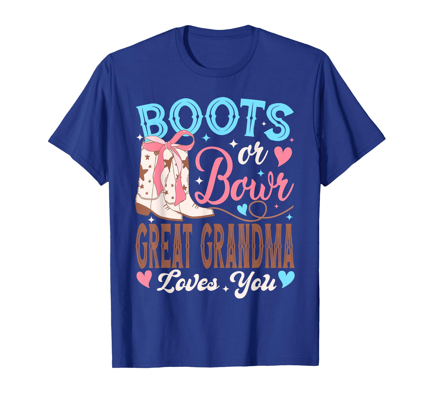 Boots or Bows Great Grandma Loves You Gender Reveal Family T-Shirt