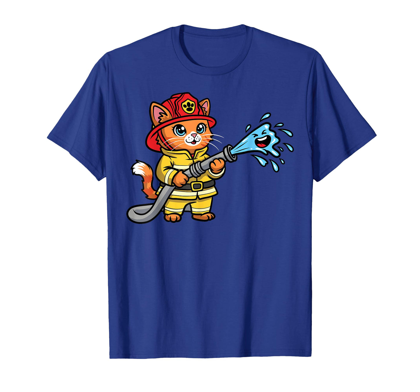 Firefighter Cat Fireman Fire Truck Firemen Fire Rescuer T-Shirt