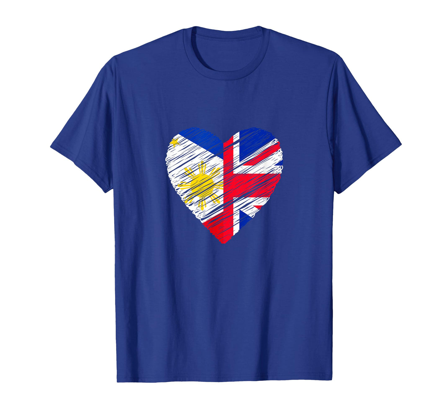 Philippines Great Britain Heart UK Flag Filipino Flag Heart T-Shirt