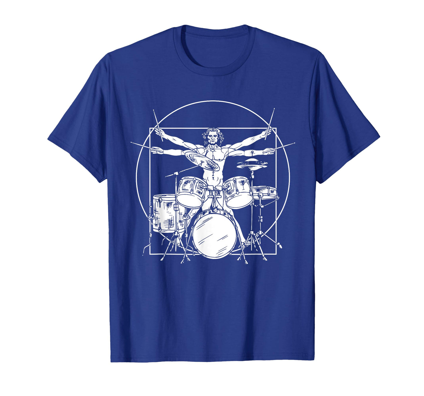 Vitruvian Drummer Da Vinci Drums Rock T-Shirt