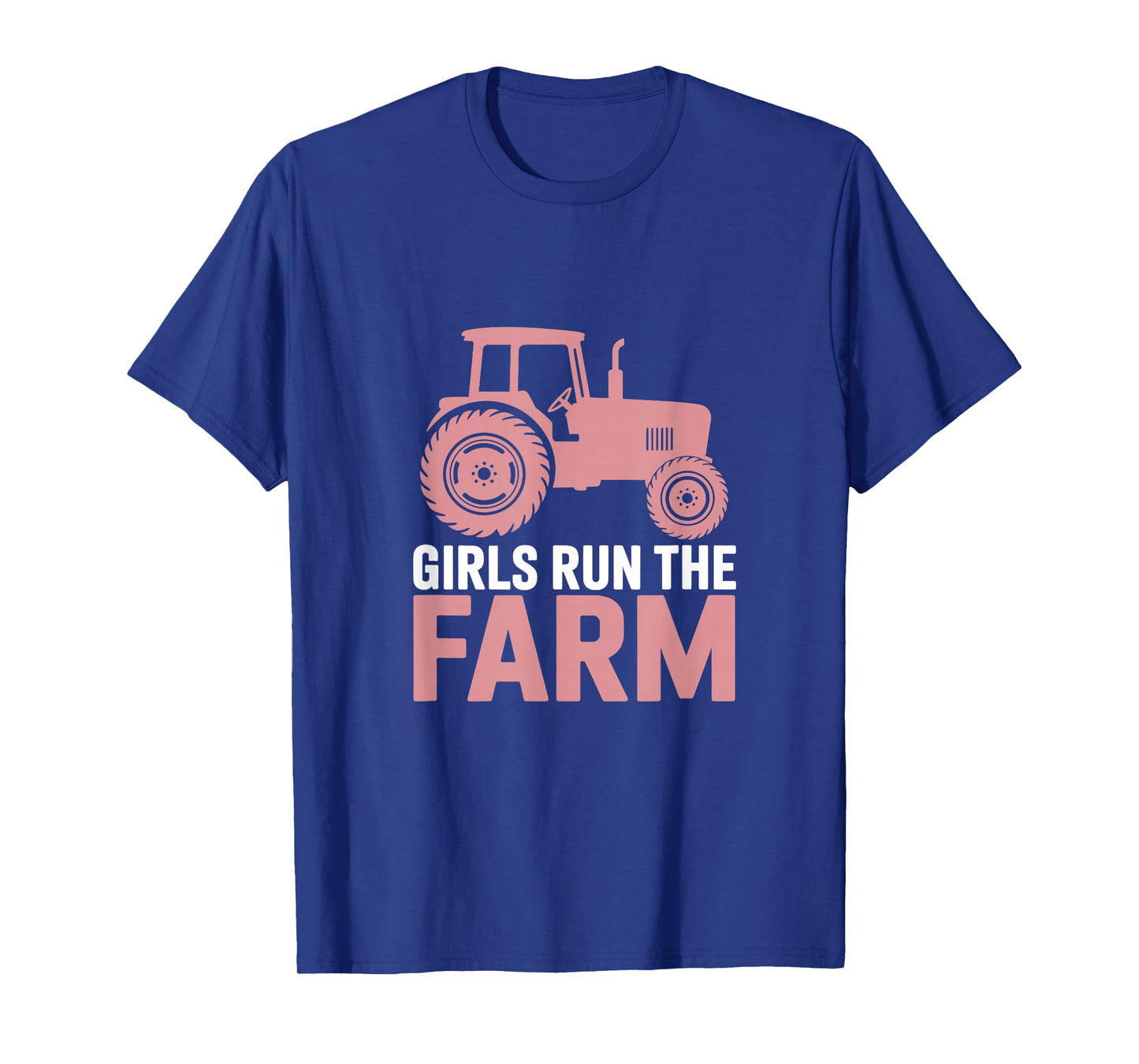 Girls Run The Farm Pink Farm Tractor Girl Women T-Shirt