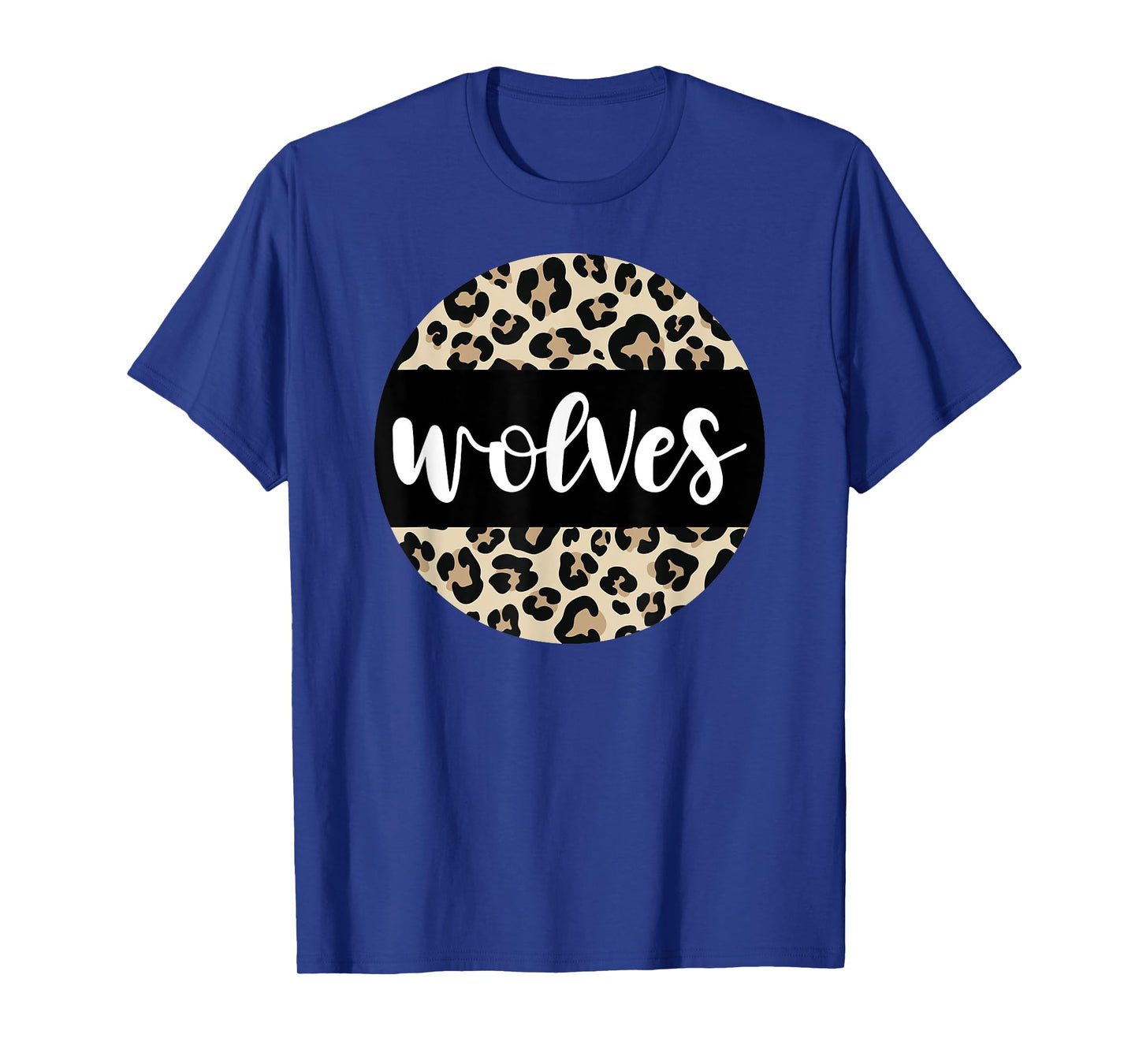 Leopard Print Wolves Team Mascot School Spirit Game Night T-Shirt