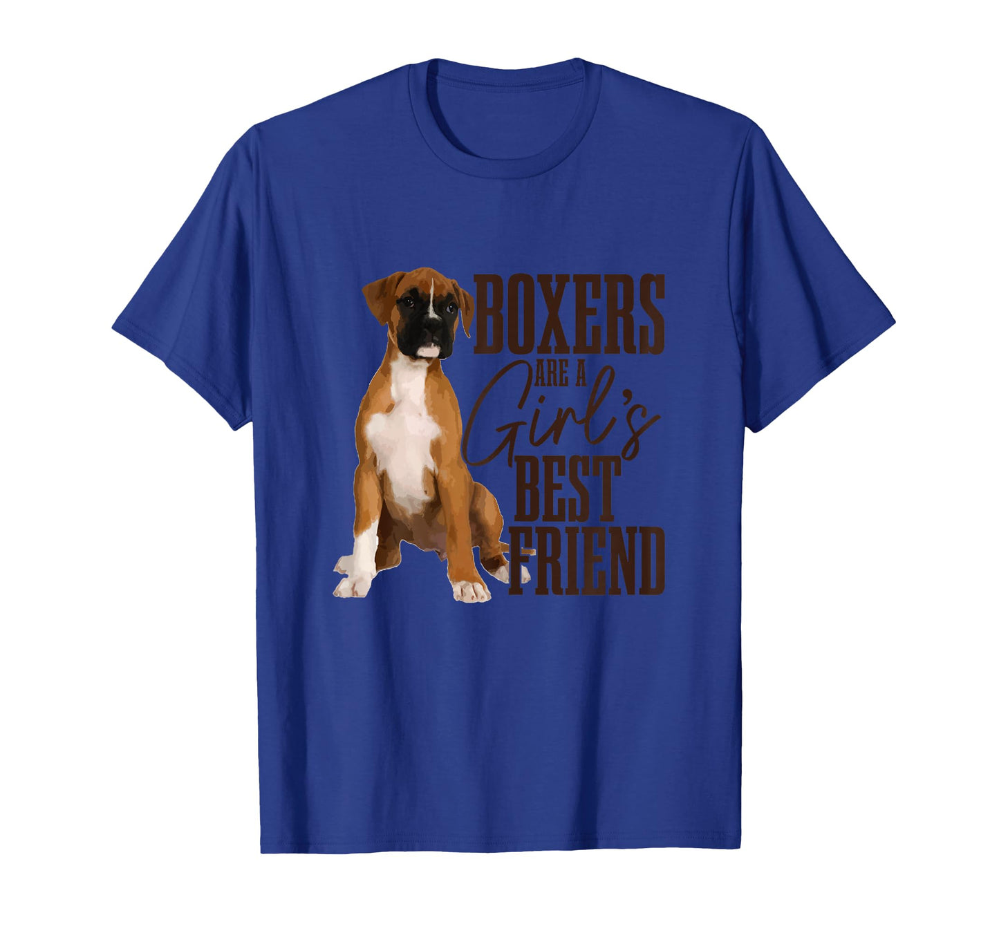Boxers are A Girls Best Friend Funny Dog Boxer Mom T-Shirt