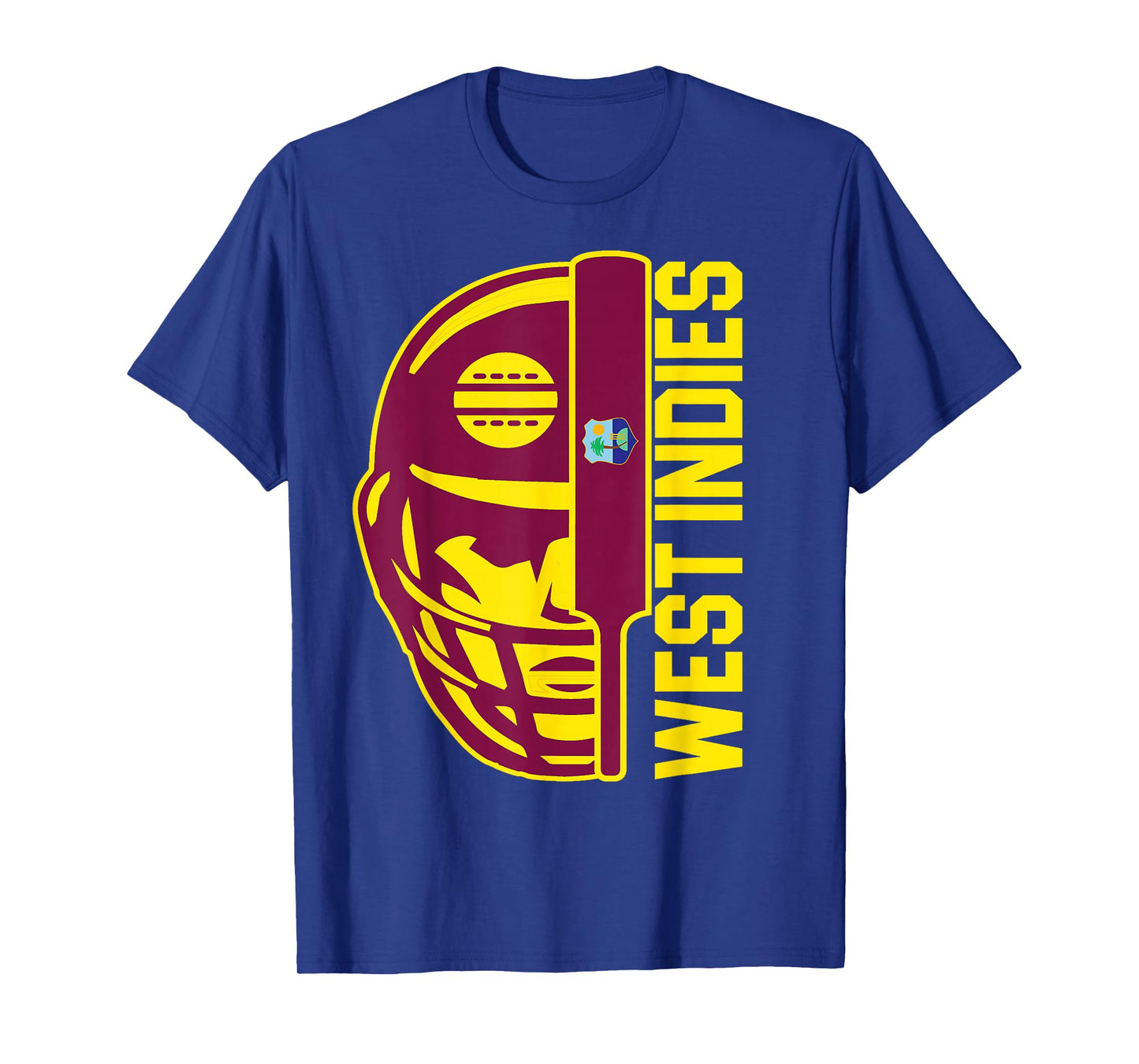 Cricket West Indies Fan Helmet Ball and Bat Design T-Shirt