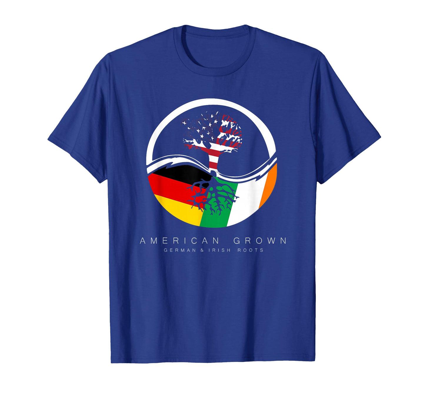 Irish German Roots - American Grown with Flag T-Shirt