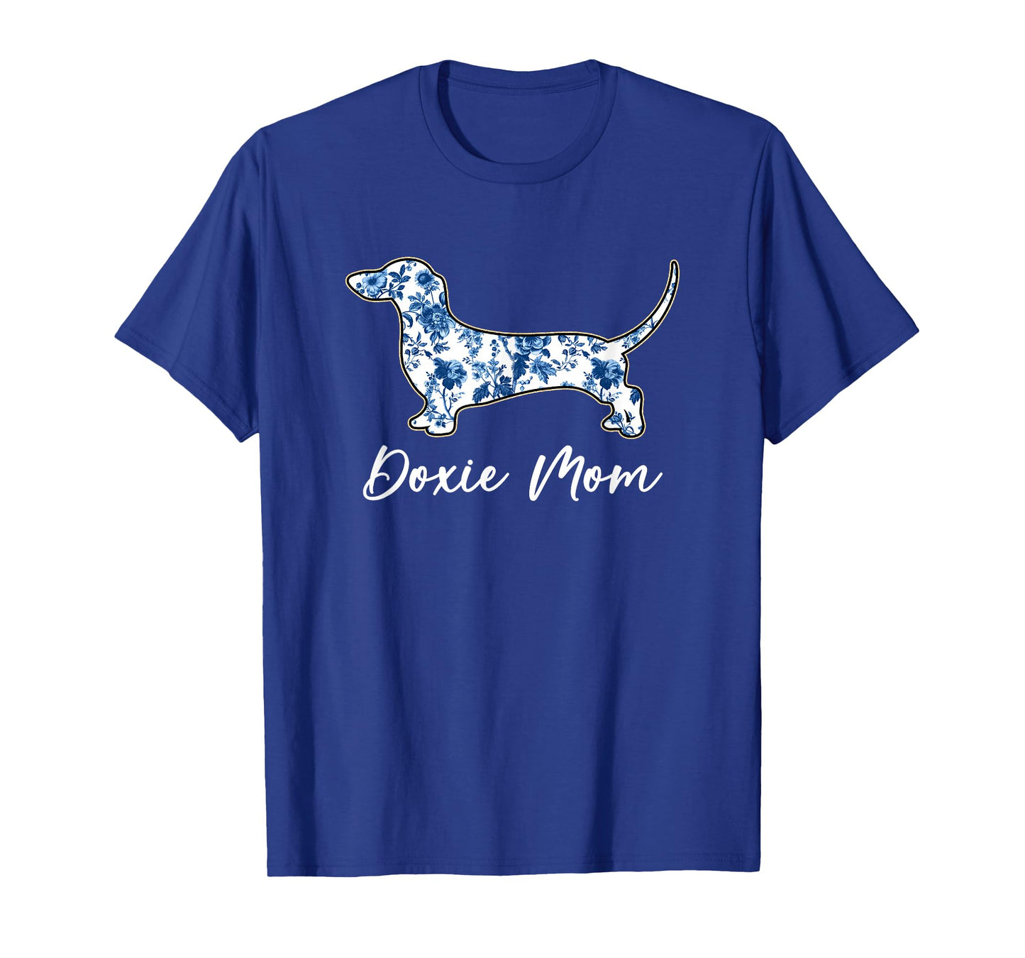 Dachshund Mom Doxie Dog Blue Chinoiserie Dog Lover Women T-Shirt