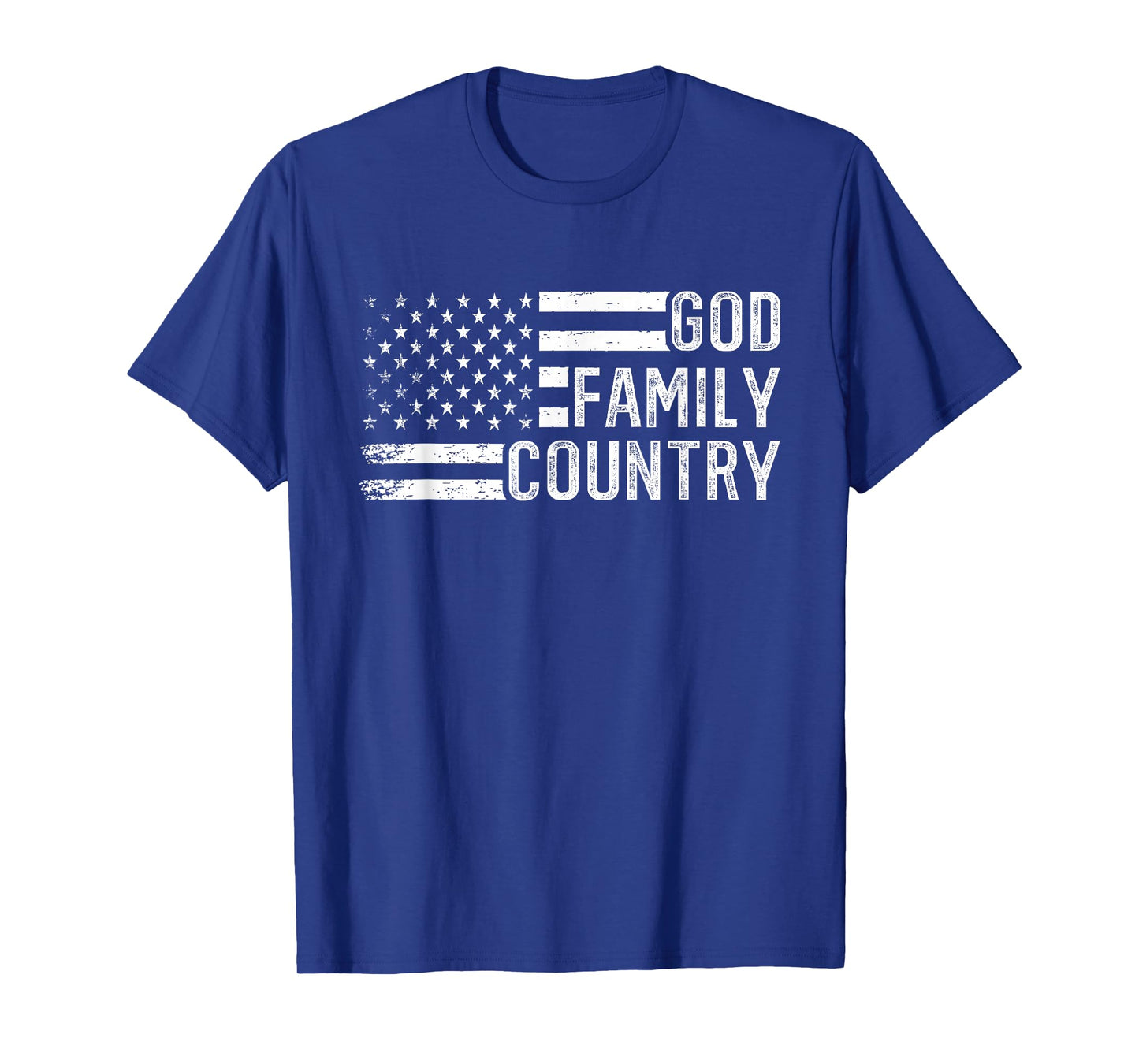 God Family Country - Patriotic Christian US Flag T-Shirt