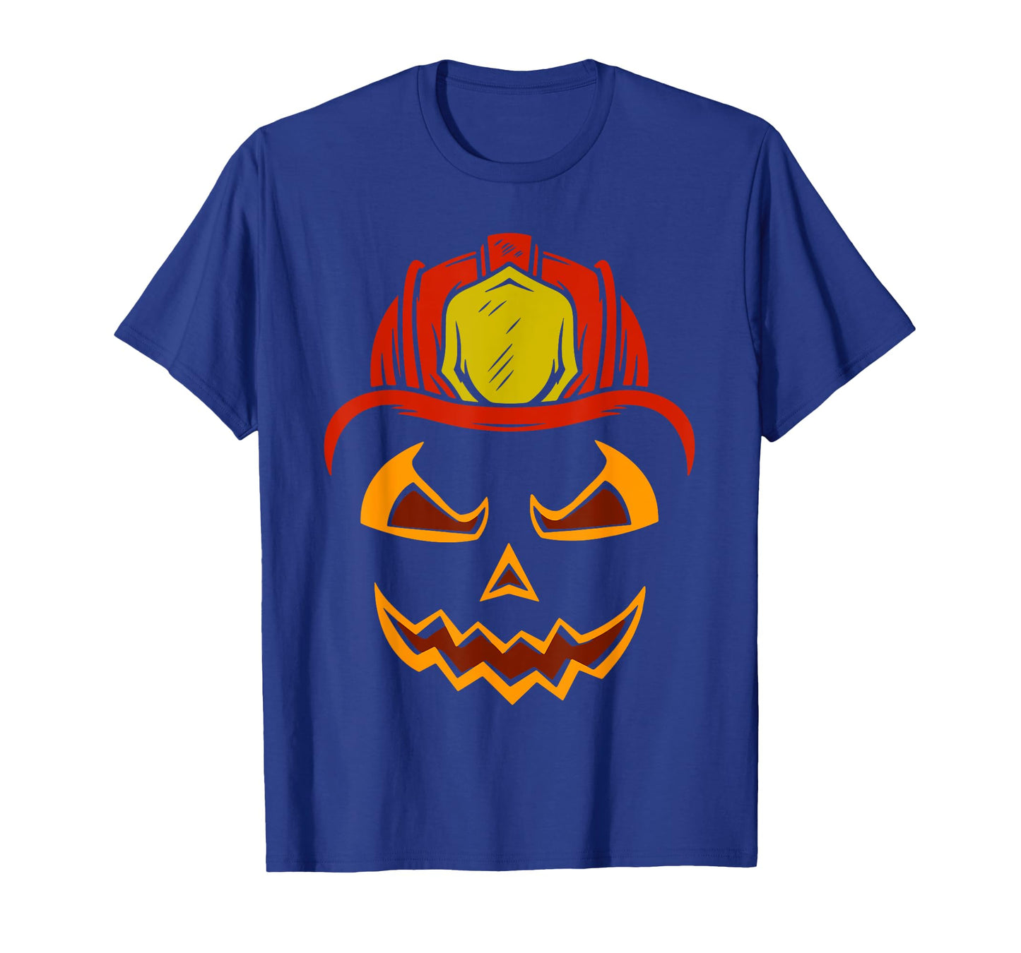 Firefighter Pumpkin Face Costume Halloween T-Shirt
