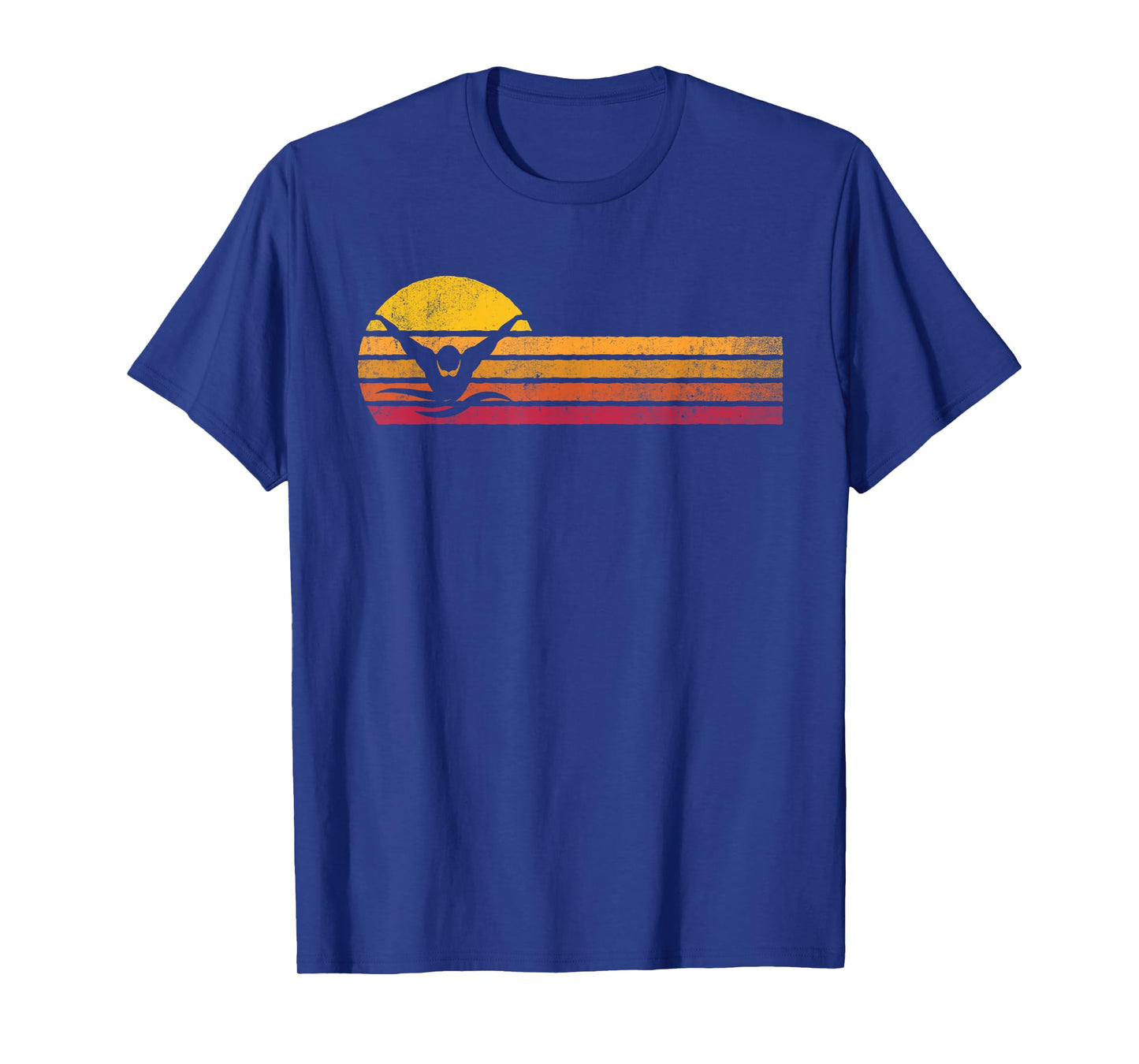 Vintage Style Swimming Silhouette Retro Swimmer 90s Gift T-Shirt