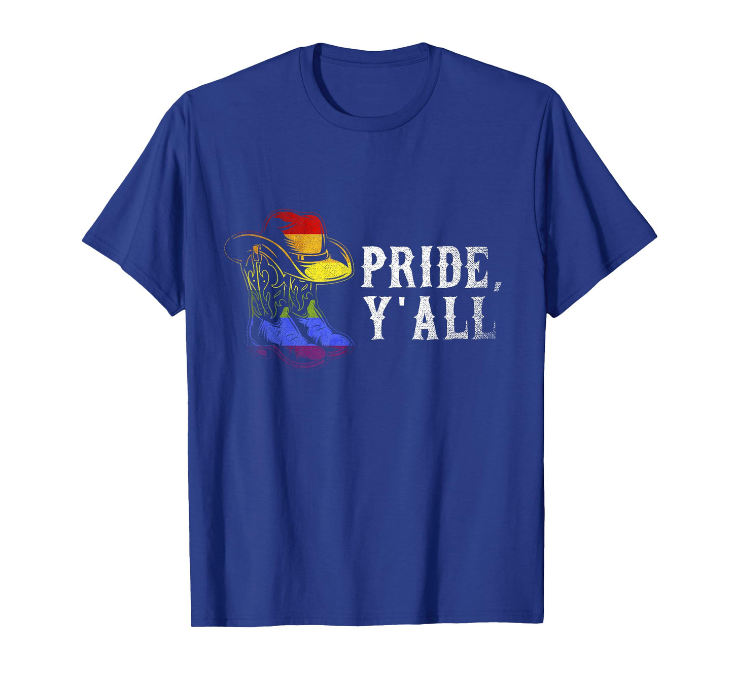 Cowboy Hat LGBT Rainbow Gay Pride Flag Western Cowboy T-Shirt