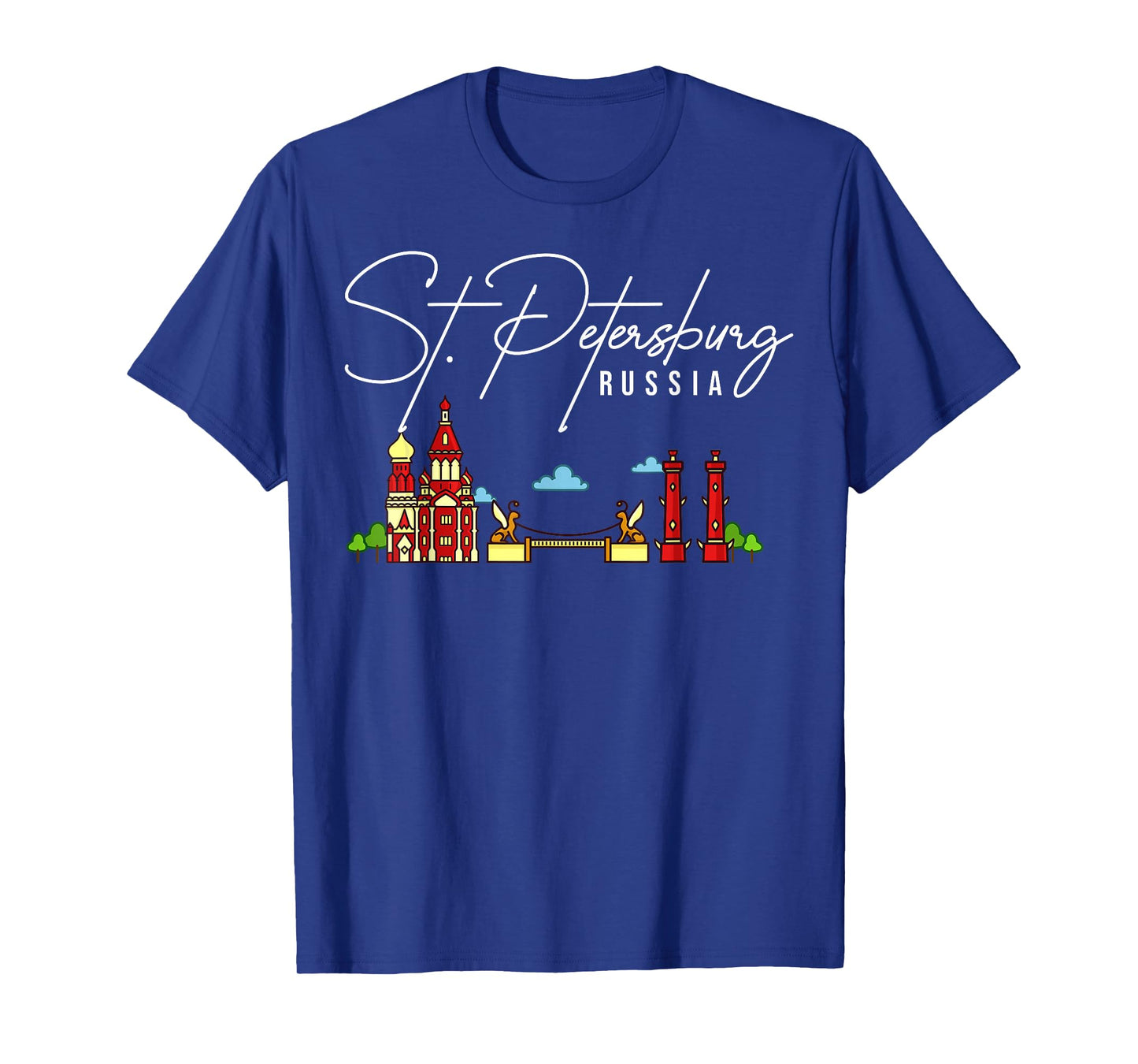 St. Petersburg Russia City Skyline Map Travel T-Shirt