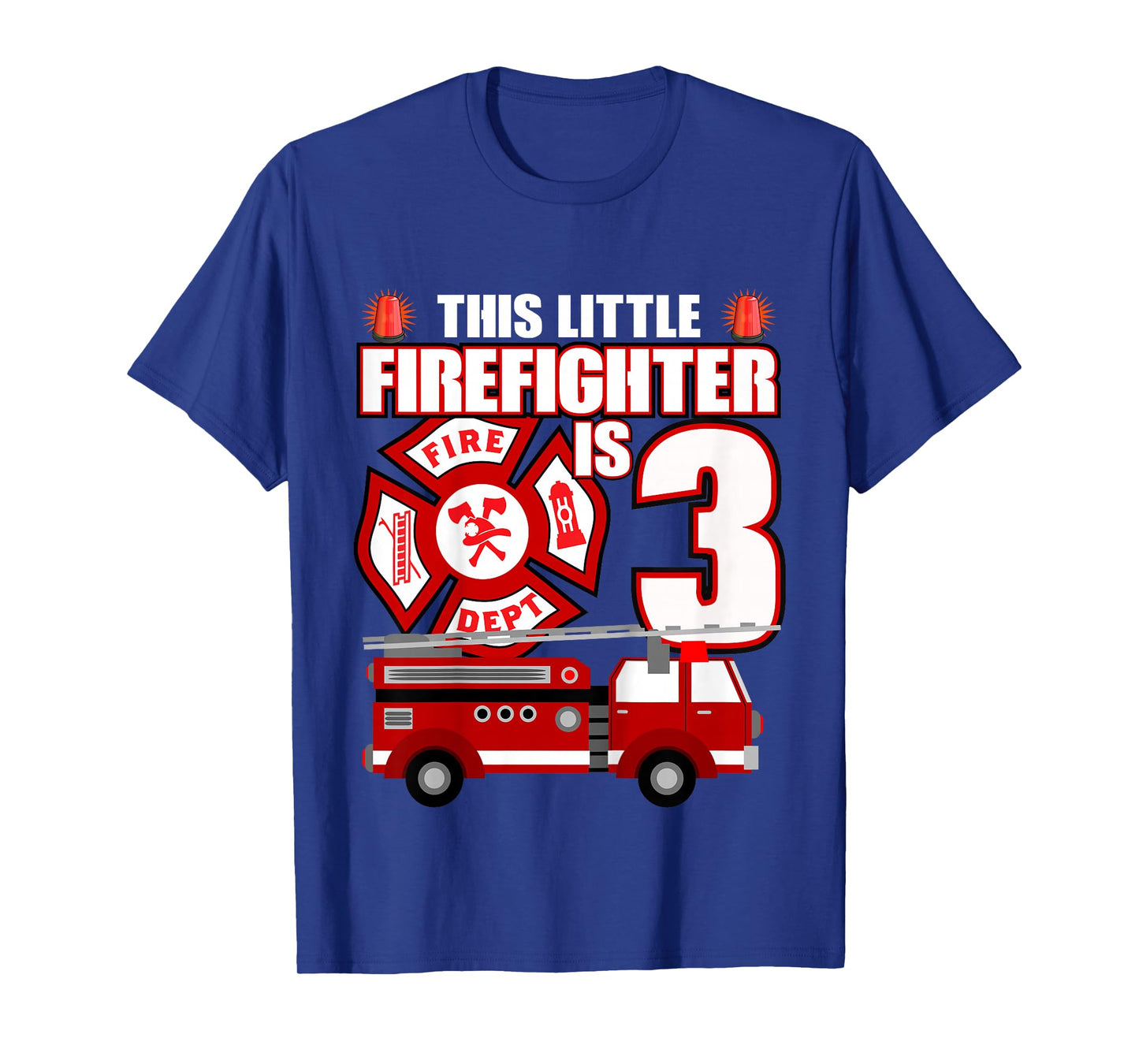3 Year Old Firefighter Birthday Party Fire Truck 3rd Gift T-Shirt