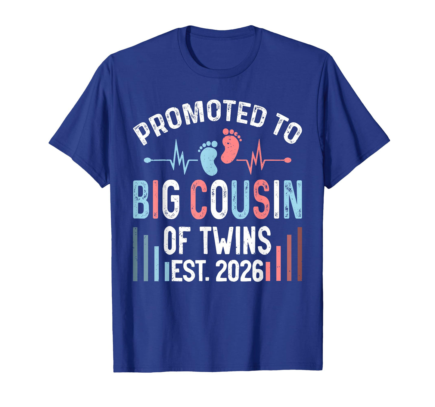 Promoted to Big Cousin of Twins Est 2026 Twin Baby Shower T-Shirt