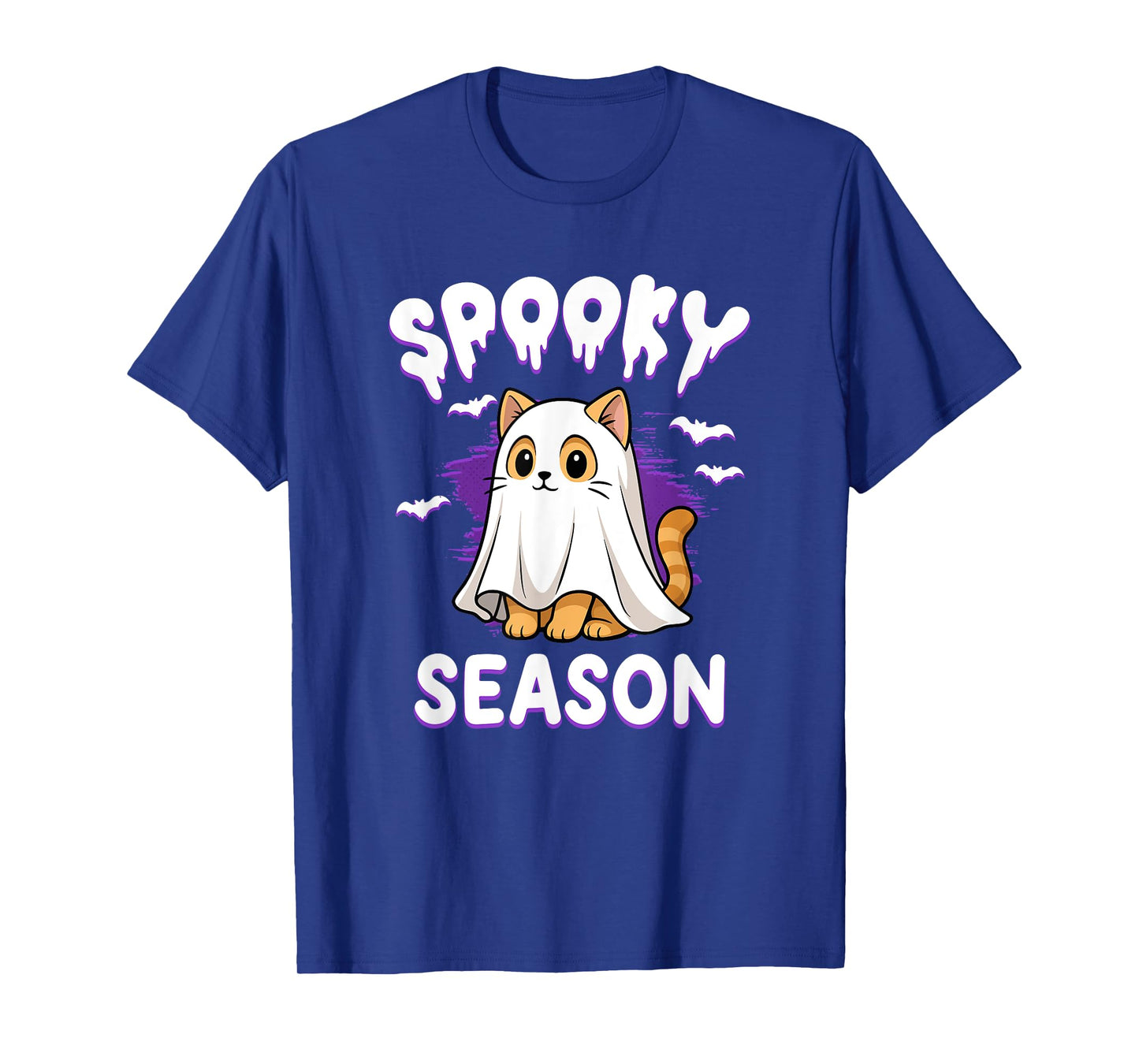 Funny Spooky Season Cat Ghost Cute Halloween T-Shirt