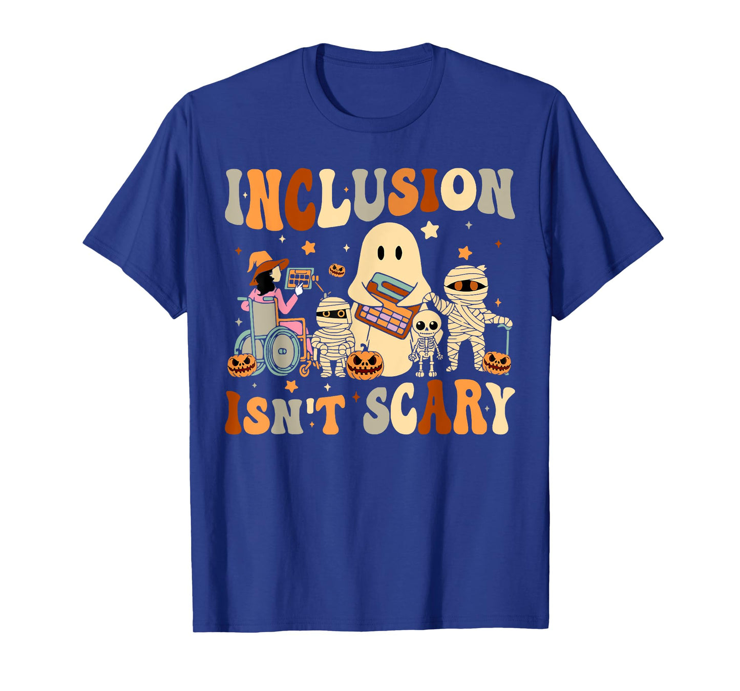 Halloween SLP Sped Teacher Groovy Inclusion Isn't Scary T-Shirt