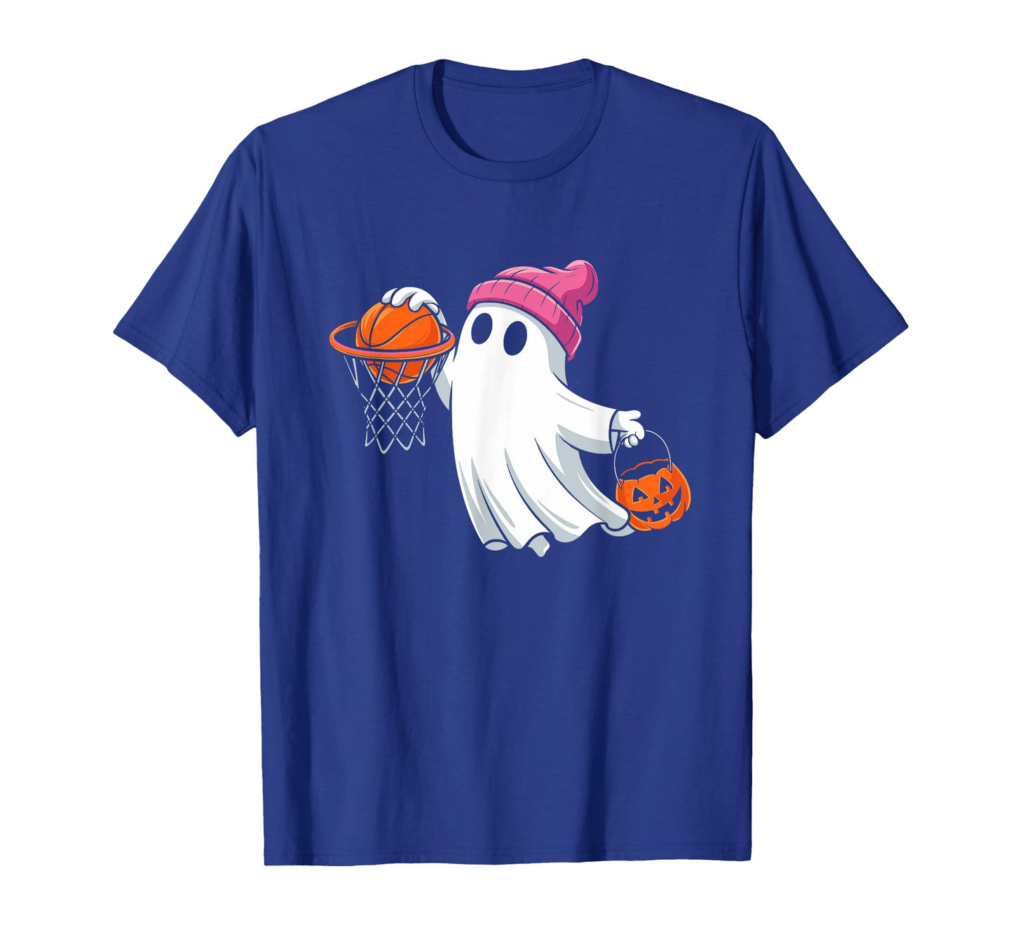 Ghost Playing Basketball Halloween Costume for Boys Kids T-Shirt