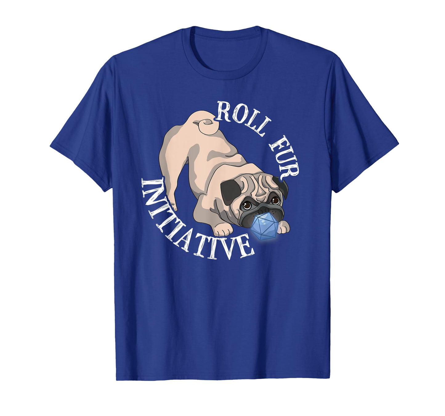 D20 Pug Dog Tabletop RPG Gamer Pun T-Shirt