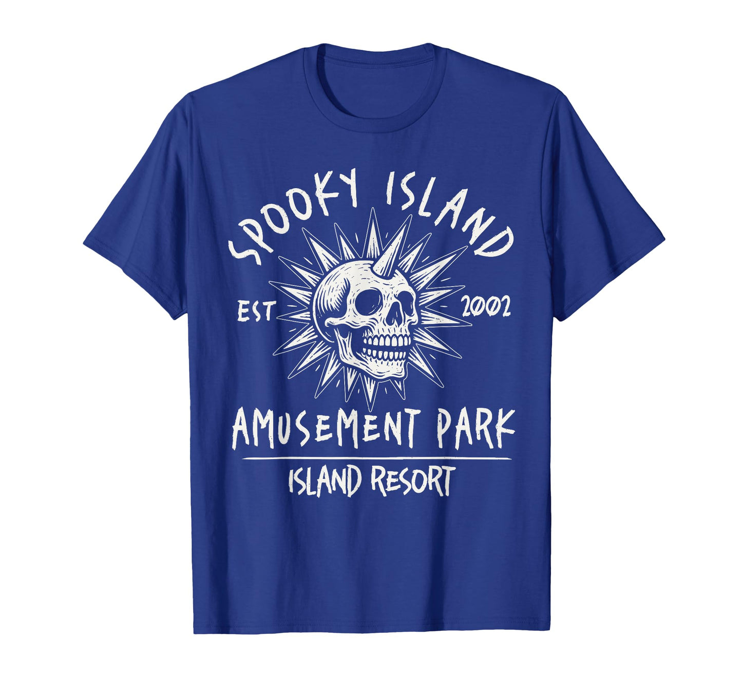 Spooky Island Amusement Park Halloween Skull 90s Summerween T-Shirt