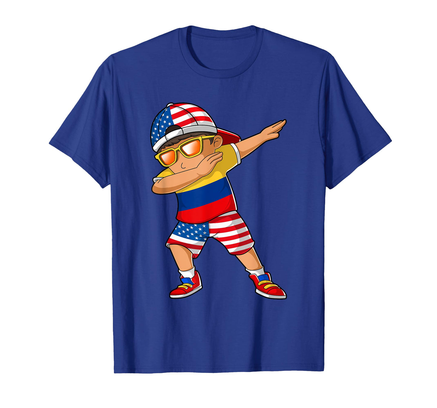 Half American Half Colombian Boy Kid Colombia Flag Patriotic T-Shirt