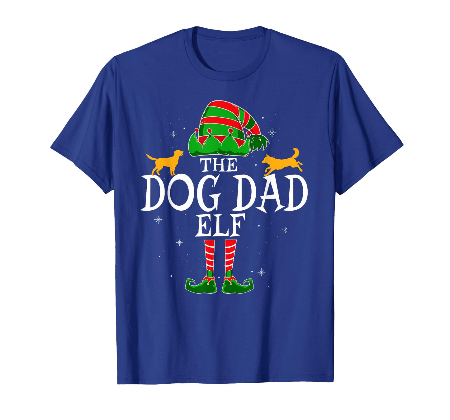 Dog Dad Elf Group Matching Family Christmas Daddy Funny T-Shirt for Men