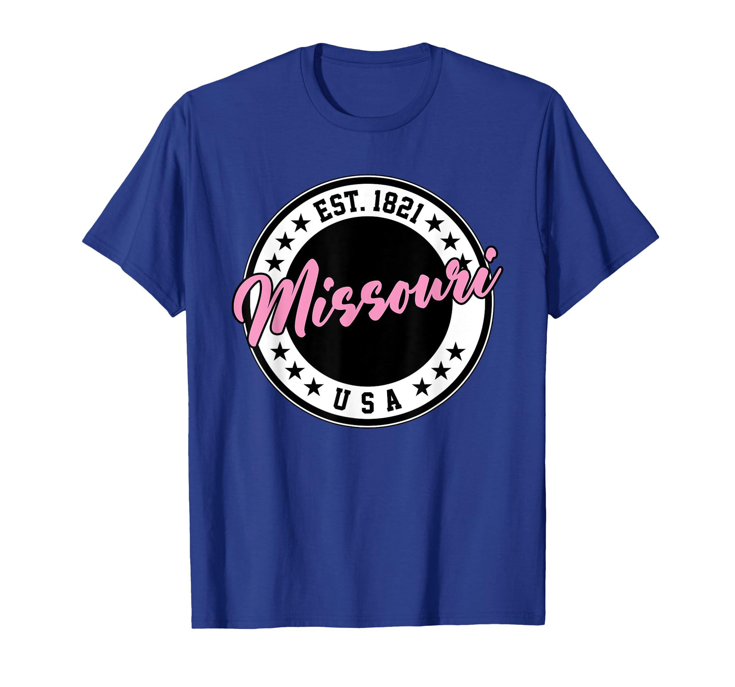 Missouri USA Script Circle Pink Text T-Shirt