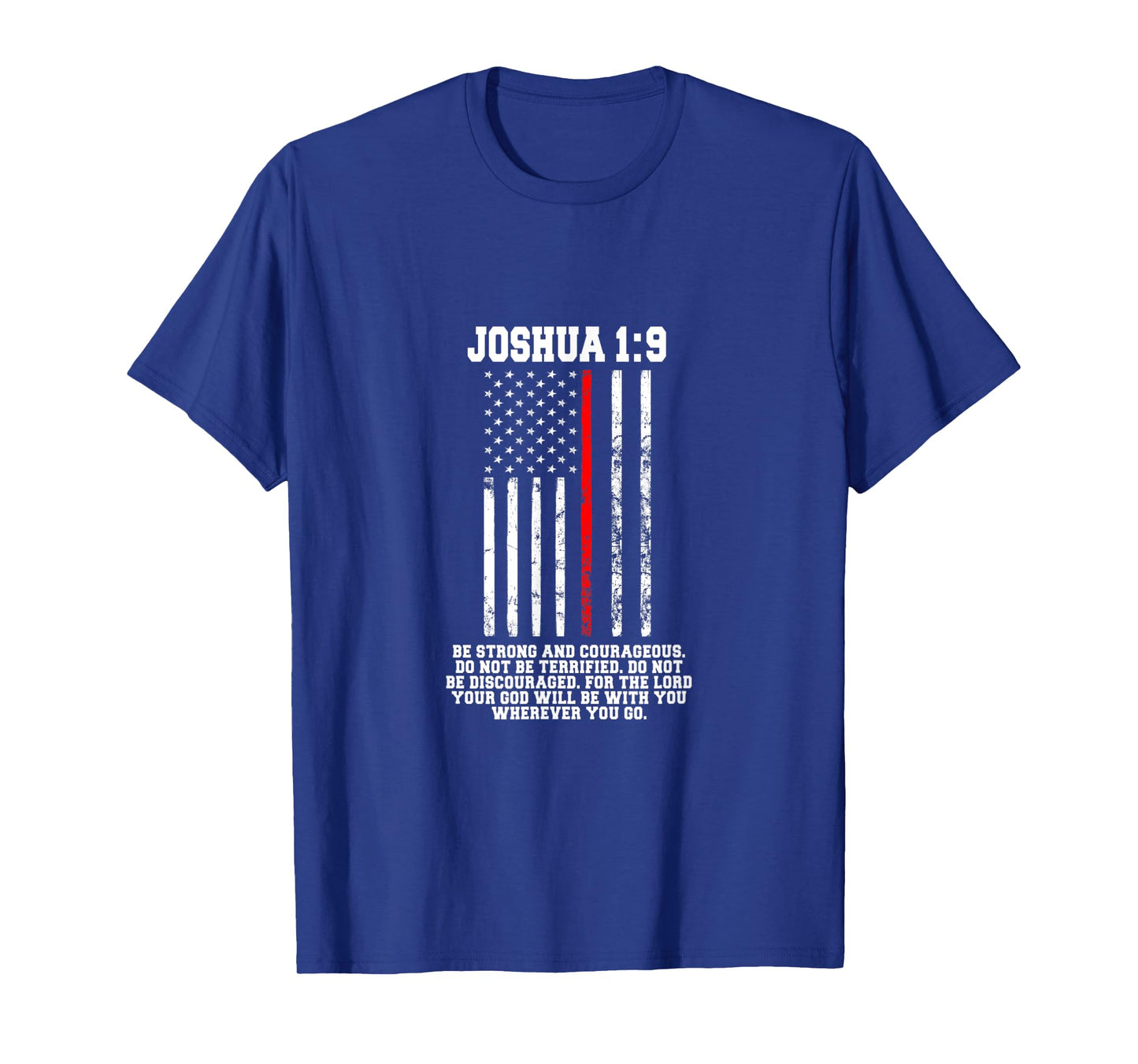 Thin Red Line Firefighter Bible Verse Christian T-Shirt