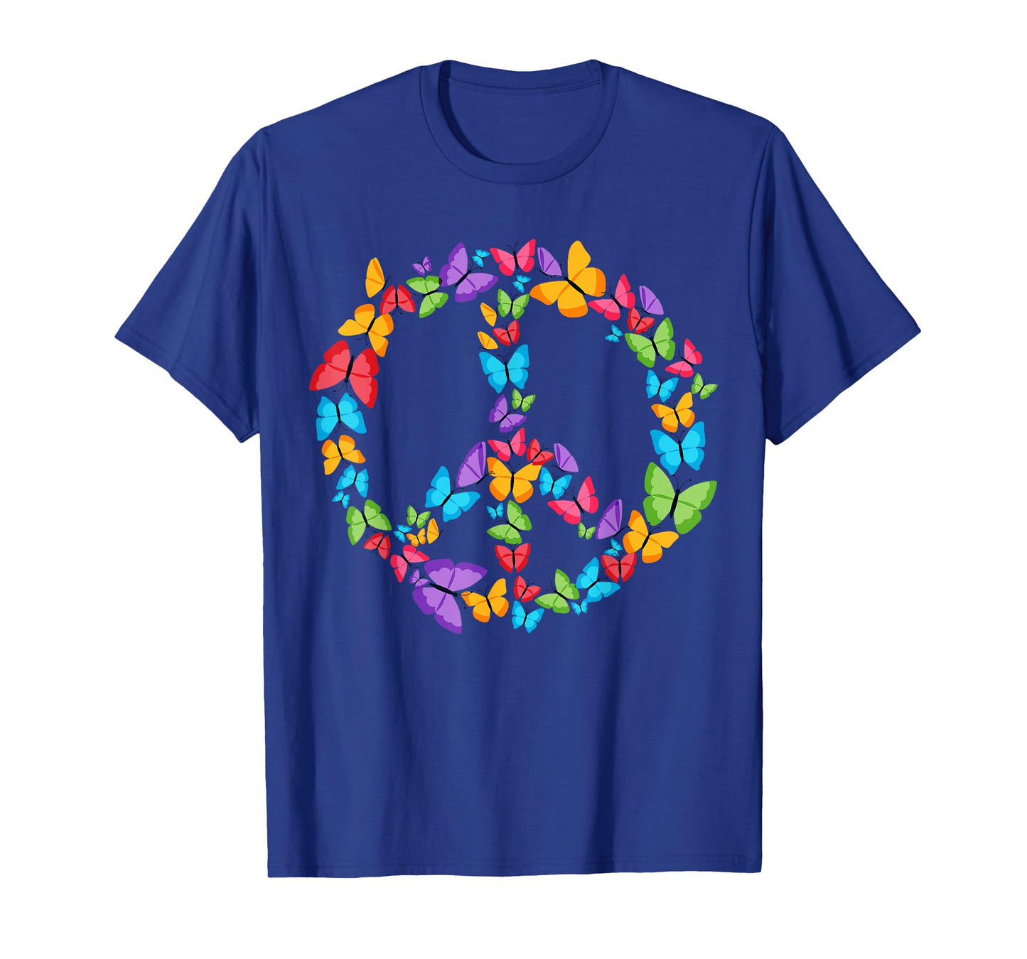Retro Peace Love | Love 60's 70's Hippie Butterflies T-Shirt