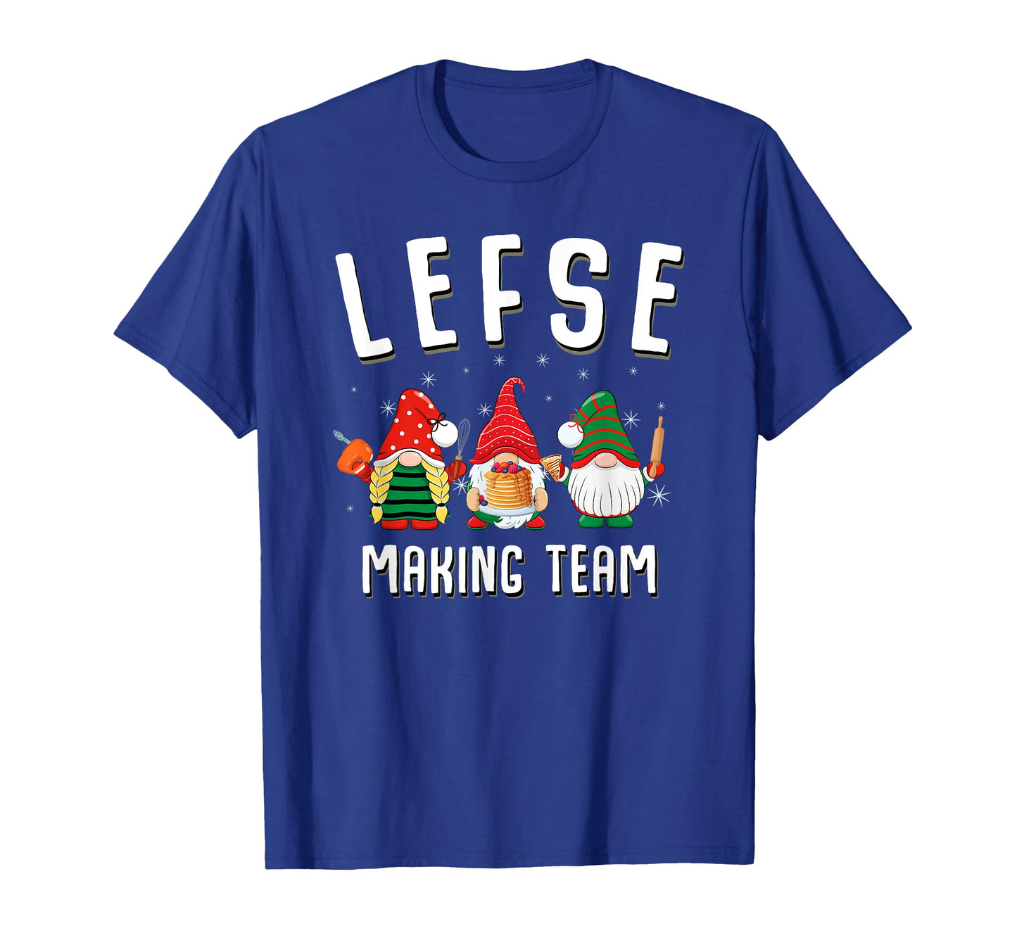 Lefse Making Team Christmas Baking Gnomes T-Shirt