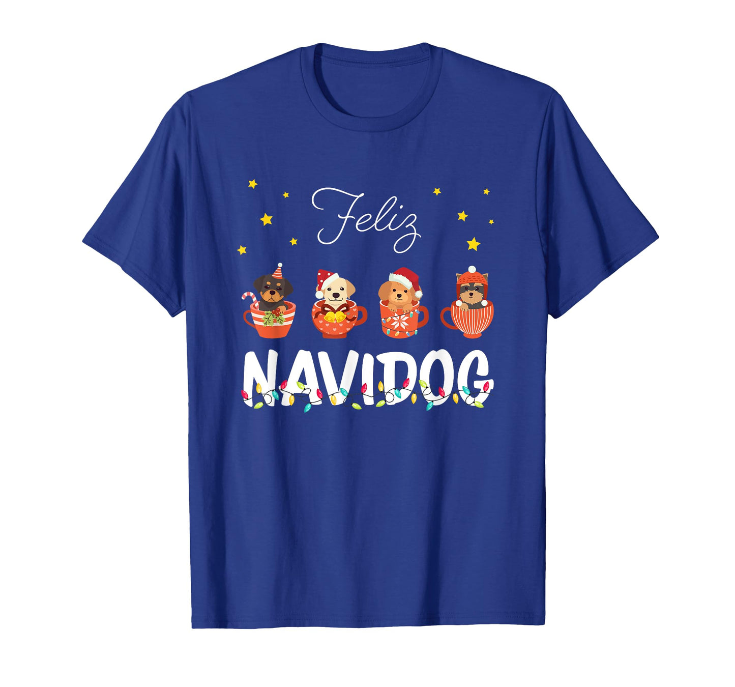 Feliz Navidog Cute Puppy Dogs Feliz Navidad Christmas Men Women Kids T-Shirt